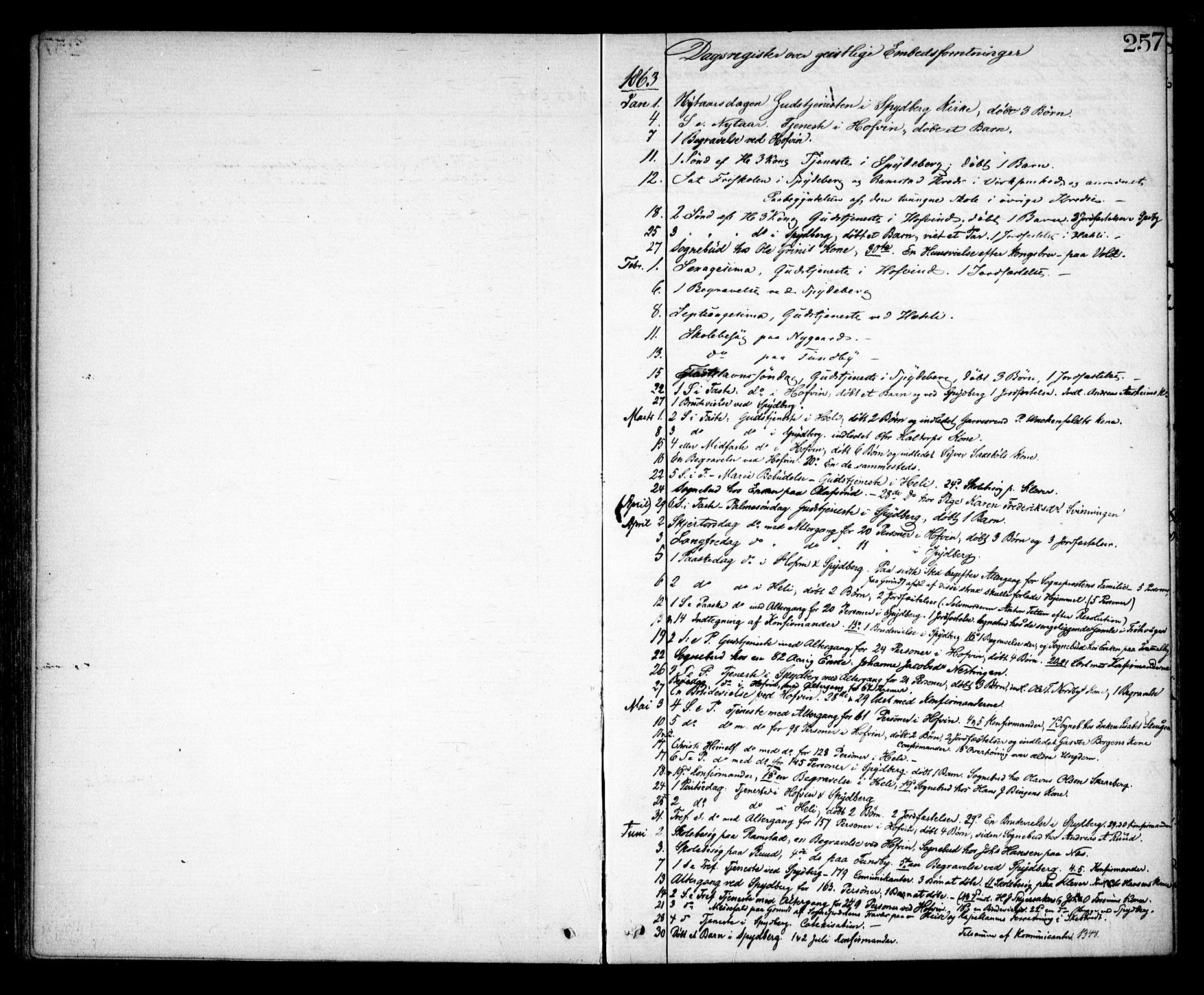 Spydeberg prestekontor Kirkebøker, SAO/A-10924/F/Fa/L0006: Ministerialbok nr. I 6, 1863-1874, s. 257