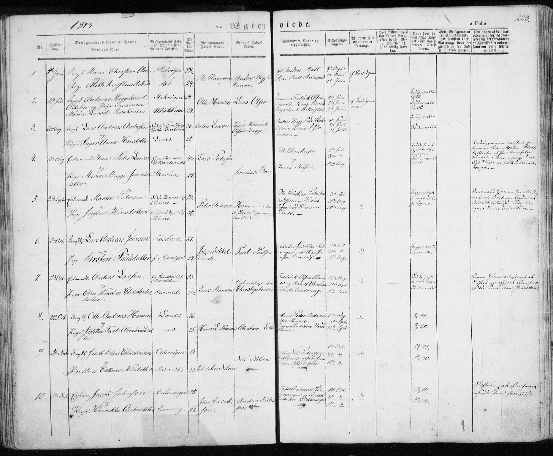 Karlsøy sokneprestembete, AV/SATØ-S-1299/H/Ha/Haa/L0003kirke: Ministerialbok nr. 3, 1843-1860, s. 223