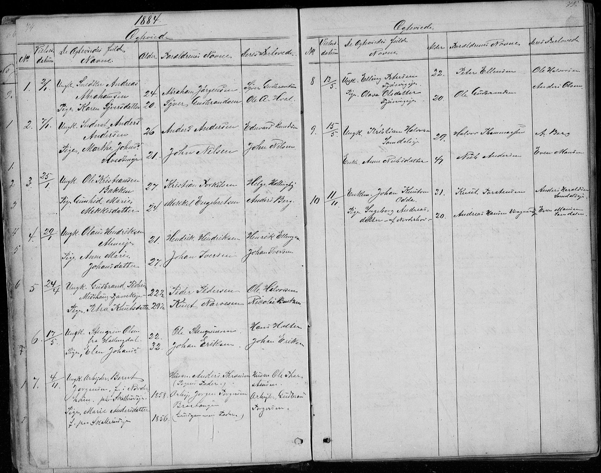 Ådal kirkebøker, AV/SAKO-A-248/G/Gc/L0001: Klokkerbok nr. III 1, 1862-1898, s. 74-75