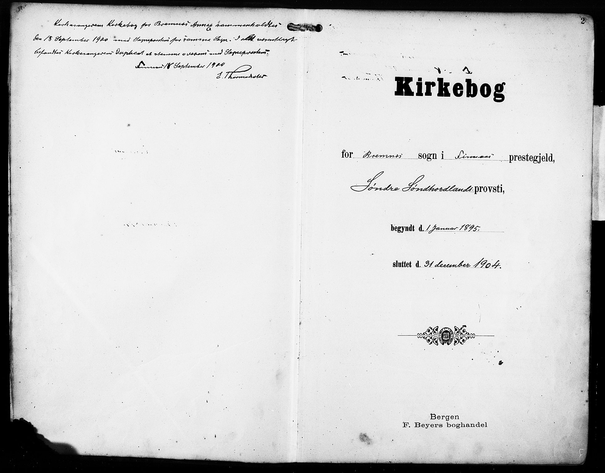 Finnås sokneprestembete, SAB/A-99925/H/Ha/Haa/Haac/L0002: Ministerialbok nr. C 2, 1895-1904, s. 2