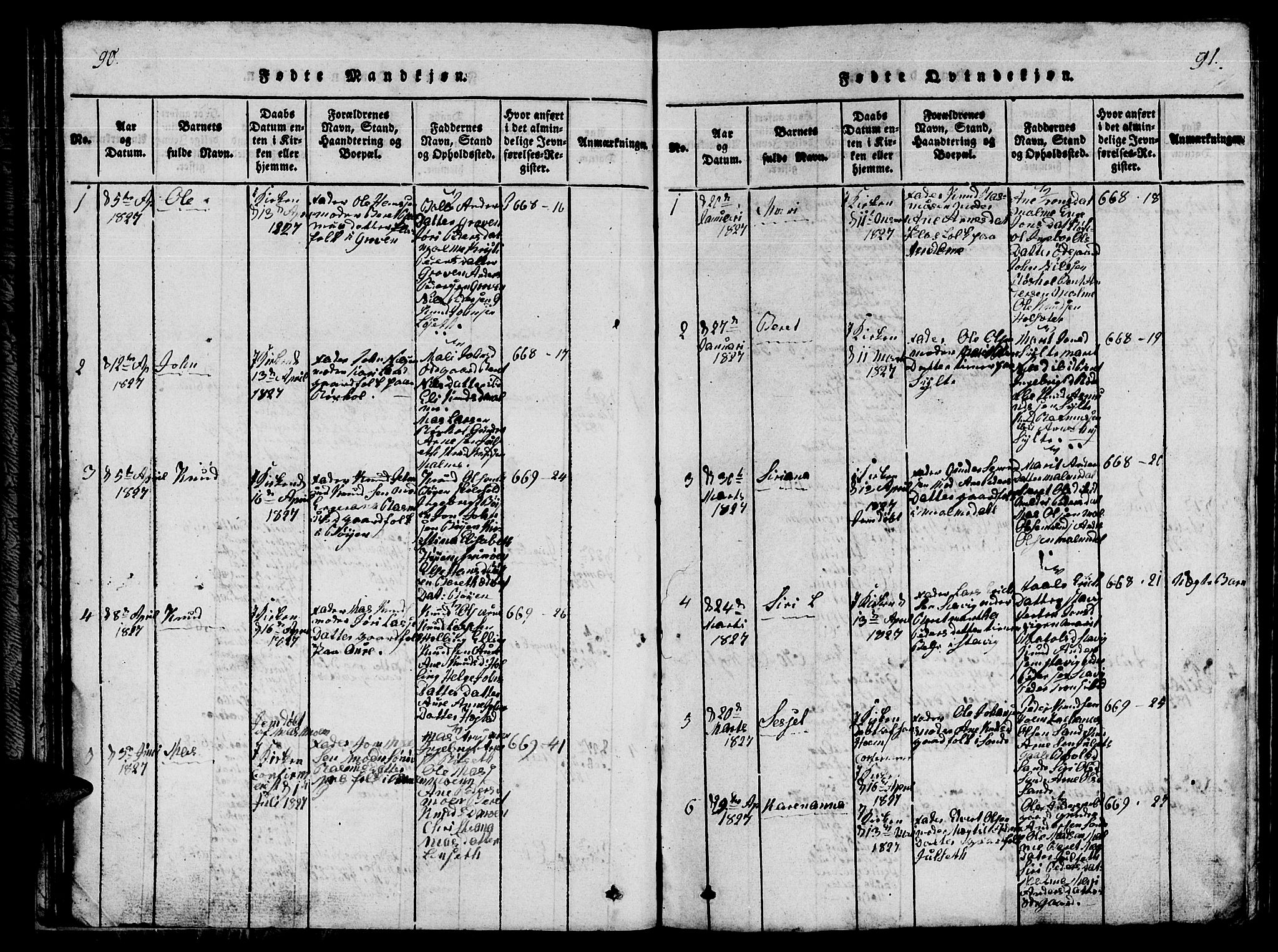 Ministerialprotokoller, klokkerbøker og fødselsregistre - Møre og Romsdal, AV/SAT-A-1454/565/L0752: Klokkerbok nr. 565C01, 1817-1844, s. 90-91