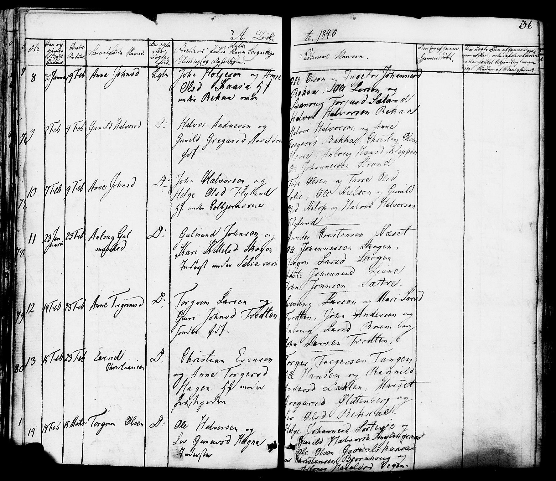 Heddal kirkebøker, AV/SAKO-A-268/F/Fa/L0006: Ministerialbok nr. I 6, 1837-1854, s. 36