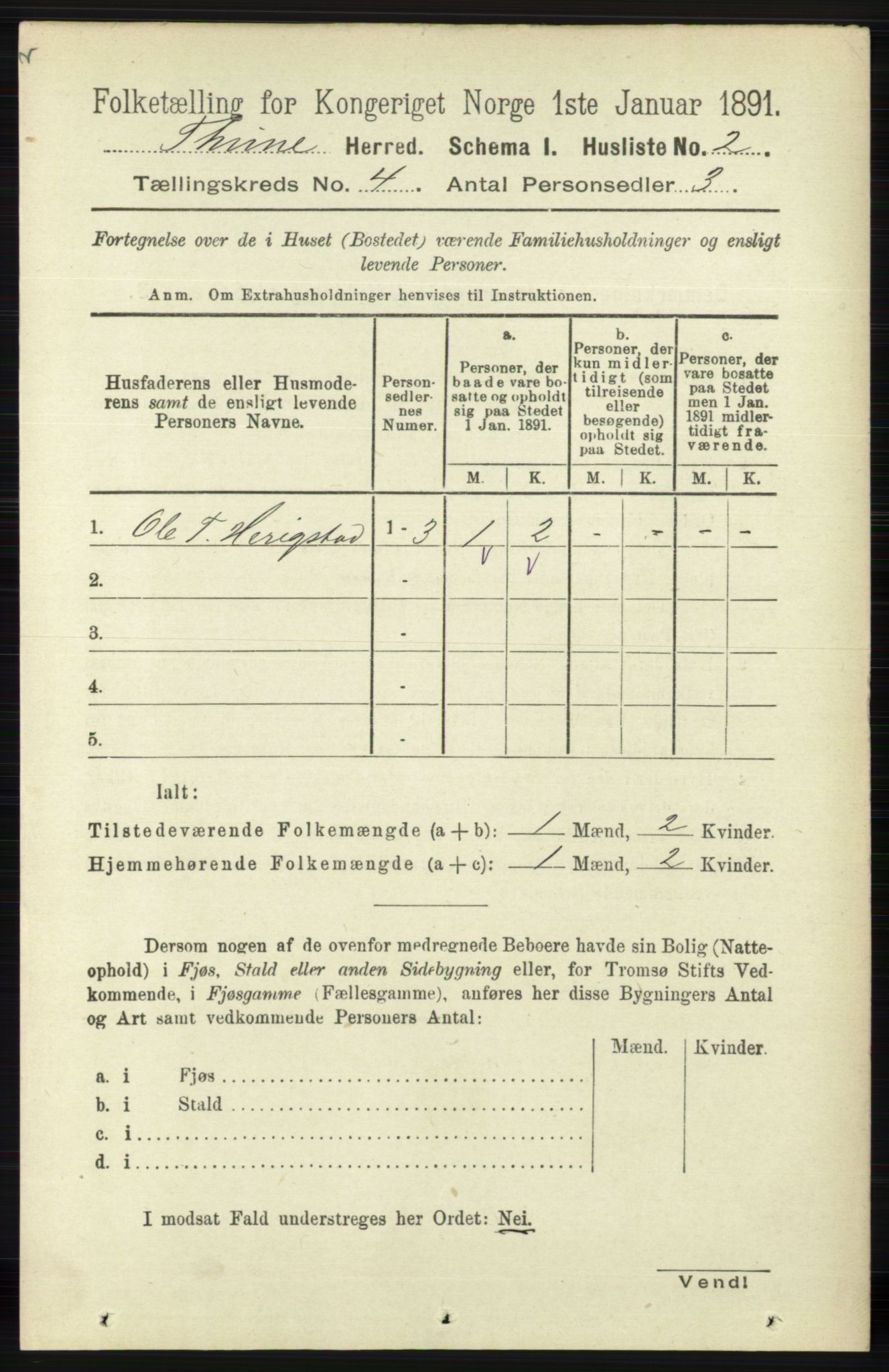 RA, Folketelling 1891 for 1121 Time herred, 1891, s. 1303