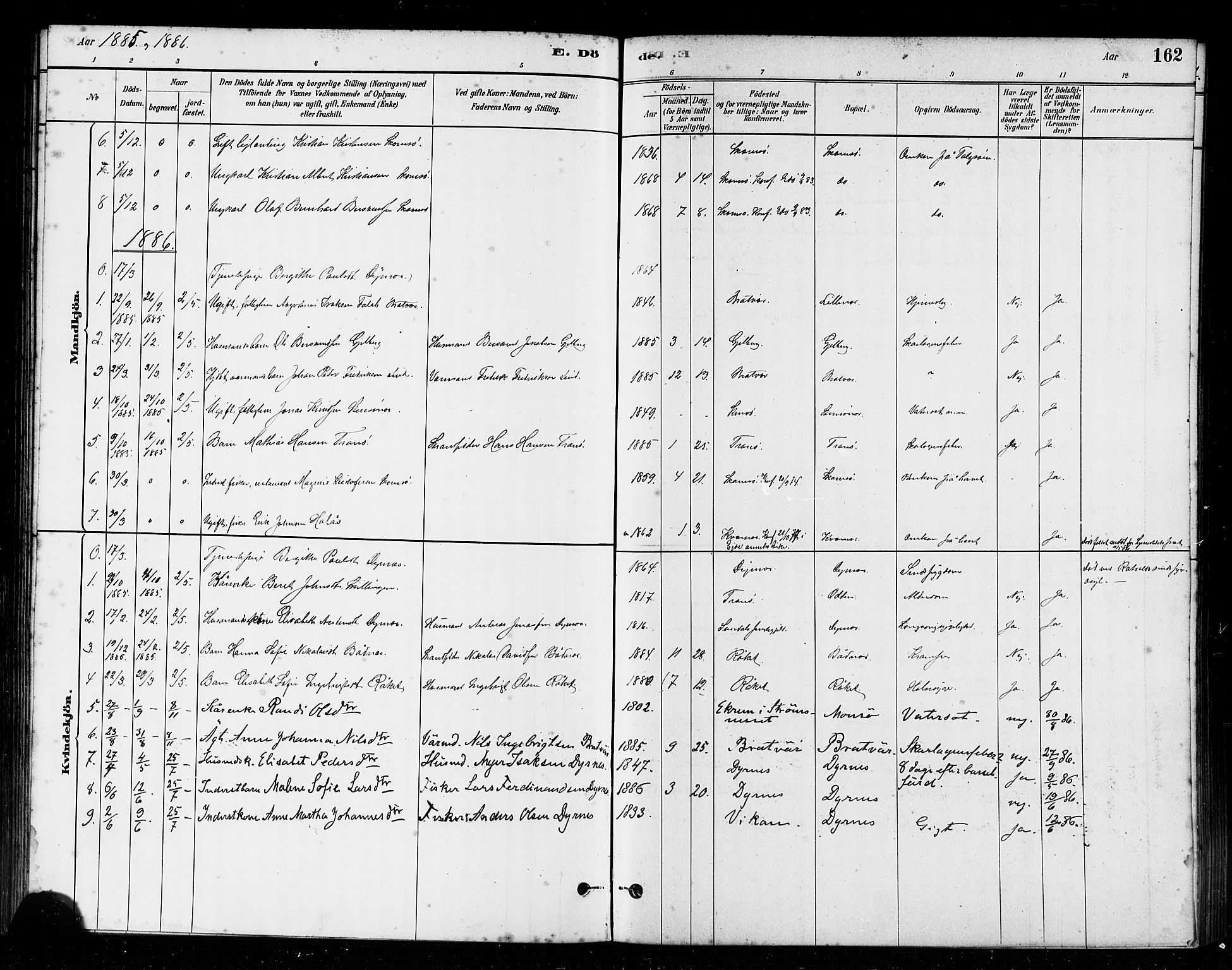 Ministerialprotokoller, klokkerbøker og fødselsregistre - Møre og Romsdal, AV/SAT-A-1454/582/L0947: Ministerialbok nr. 582A01, 1880-1900, s. 162