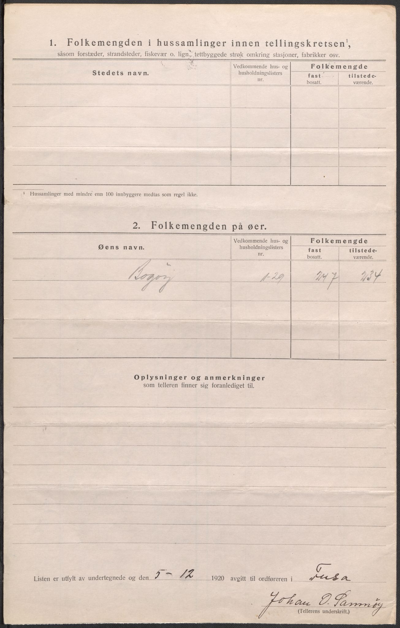 SAB, Folketelling 1920 for 1241 Fusa herred, 1920, s. 9