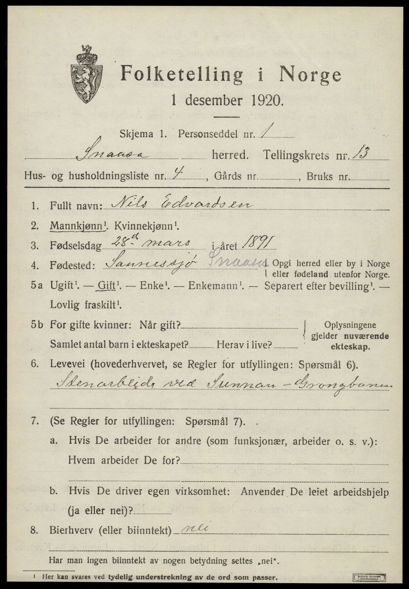 SAT, Folketelling 1920 for 1736 Snåsa herred, 1920, s. 5634