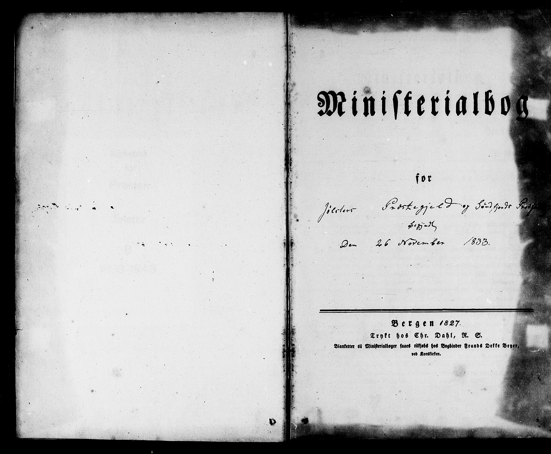 Jølster sokneprestembete, AV/SAB-A-80701/H/Haa/Haaa/L0009: Ministerialbok nr. A 9, 1833-1848