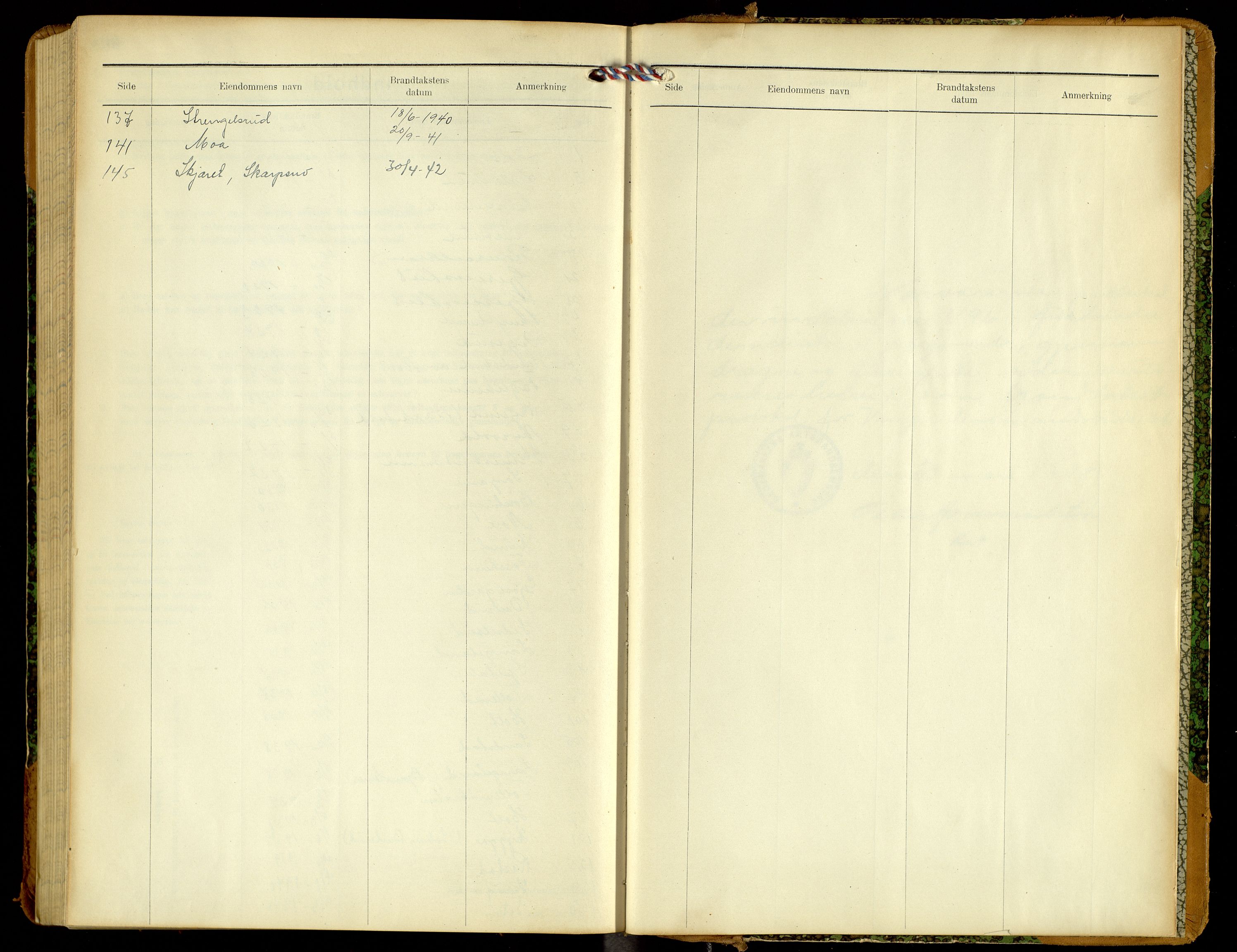 Norges Brannkasse, Vinger, AV/SAH-NBRANV-012/F/L0001: Branntakstprotokoll, 1918-1951