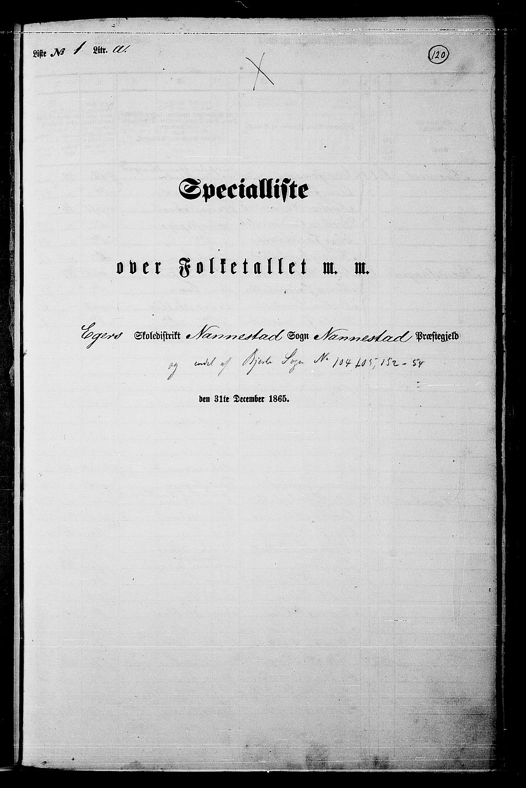 RA, Folketelling 1865 for 0238P Nannestad prestegjeld, 1865, s. 6