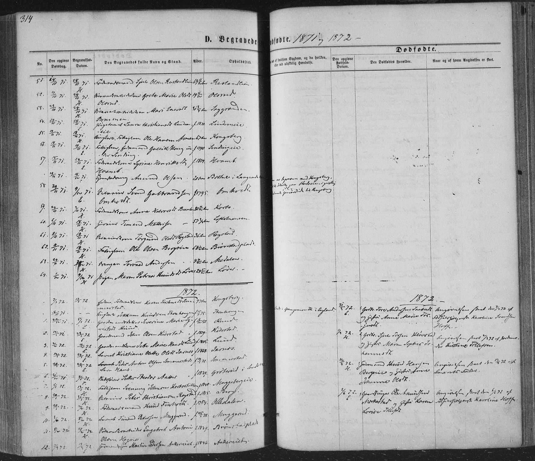 Sandsvær kirkebøker, AV/SAKO-A-244/F/Fa/L0007: Ministerialbok nr. I 7, 1869-1877, s. 314