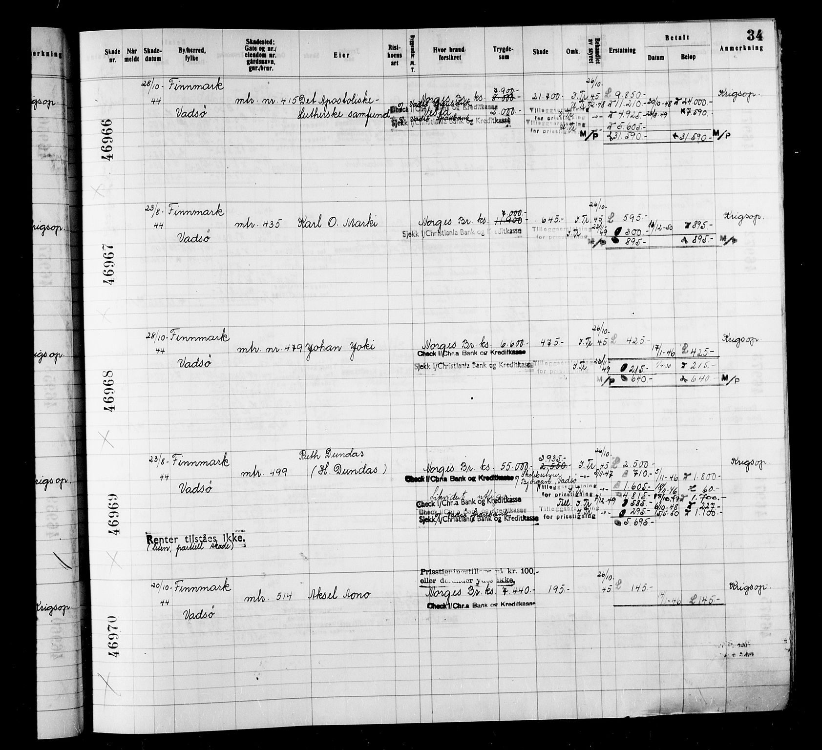 Krigsskadetrygdene for bygninger og løsøre, AV/RA-S-1548/V/L0039: Bygning, branntrygdet., 1940-1945, s. 34