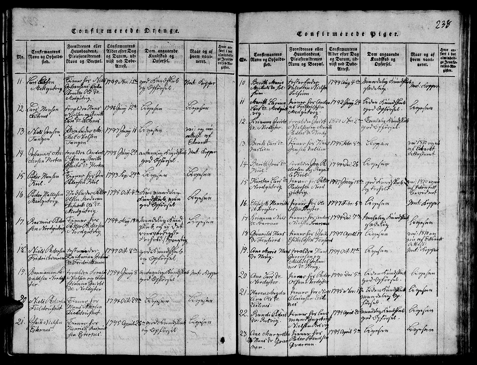 Ministerialprotokoller, klokkerbøker og fødselsregistre - Nord-Trøndelag, SAT/A-1458/780/L0648: Klokkerbok nr. 780C01 /1, 1815-1870, s. 238