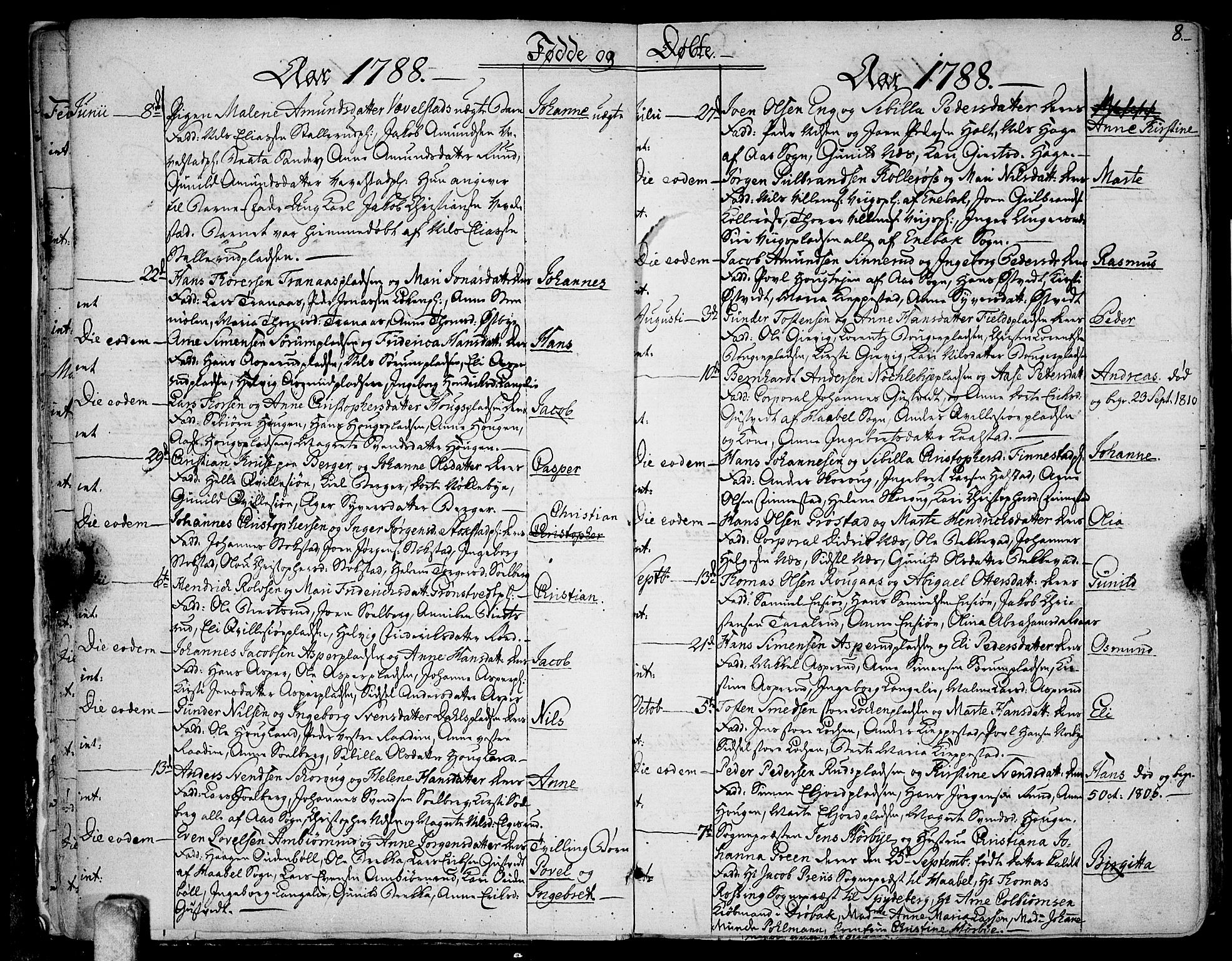 Kråkstad prestekontor Kirkebøker, AV/SAO-A-10125a/F/Fa/L0002: Ministerialbok nr. I 2, 1786-1814, s. 8