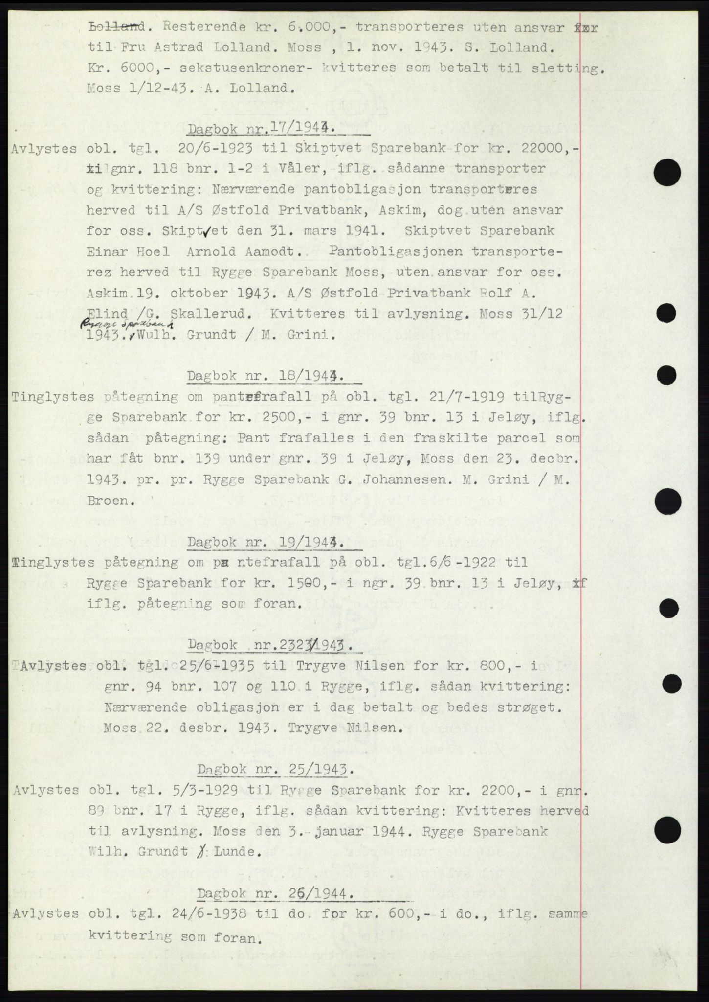 Moss sorenskriveri, SAO/A-10168: Pantebok nr. C10, 1938-1950, Dagboknr: 17/1944