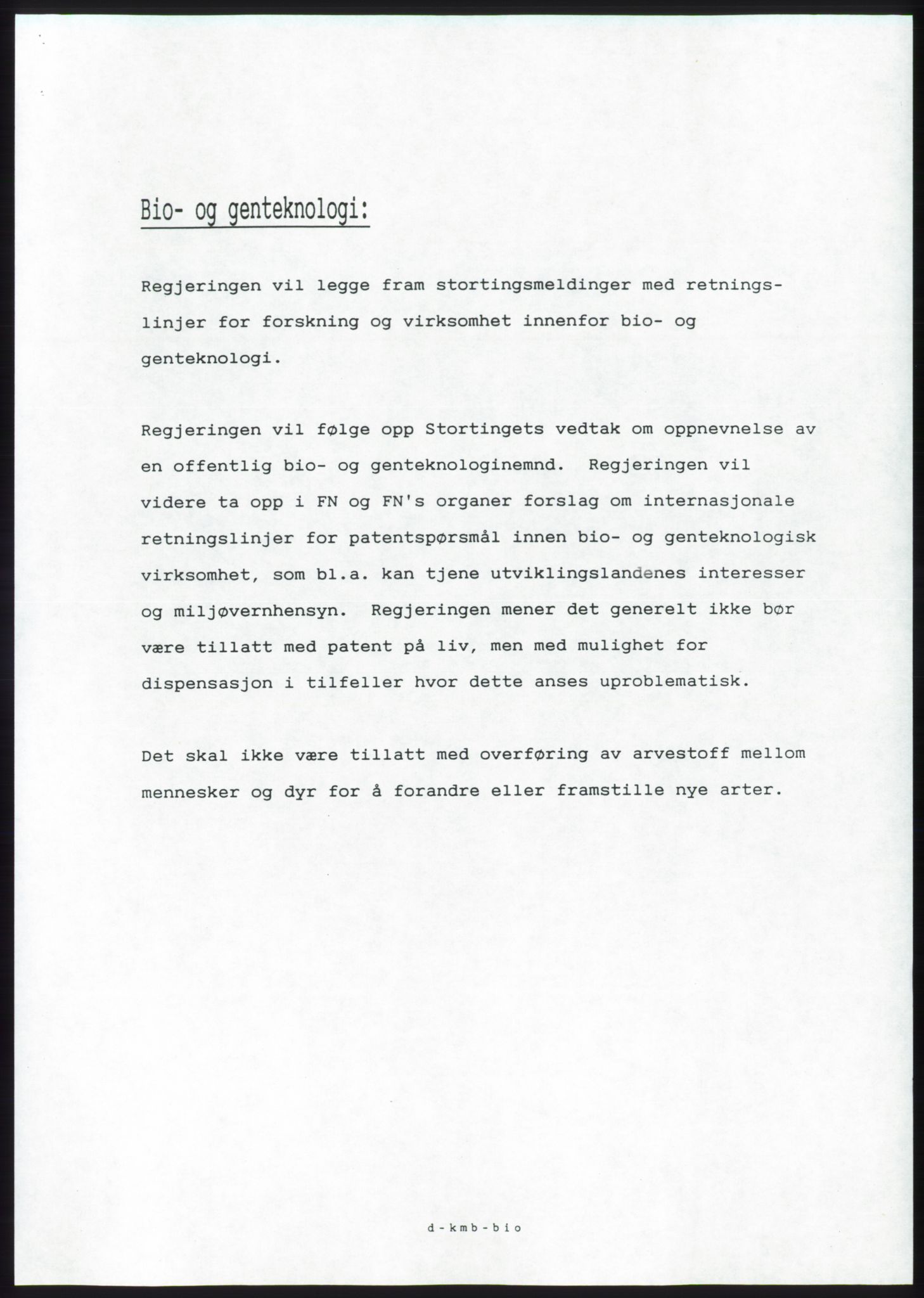 Forhandlingsmøtene 1989 mellom Høyre, KrF og Senterpartiet om dannelse av regjering, AV/RA-PA-0697/A/L0001: Forhandlingsprotokoll med vedlegg, 1989, s. 31