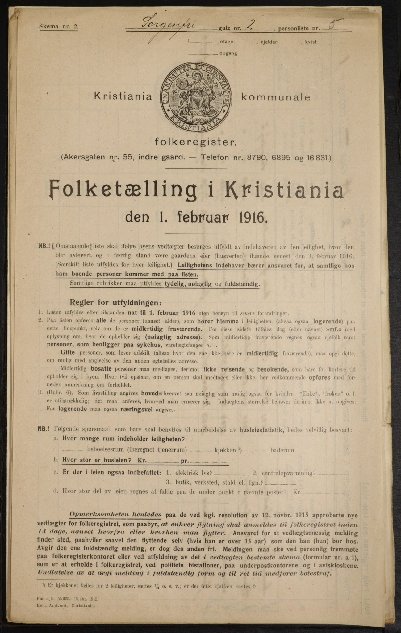 OBA, Kommunal folketelling 1.2.1916 for Kristiania, 1916, s. 102283