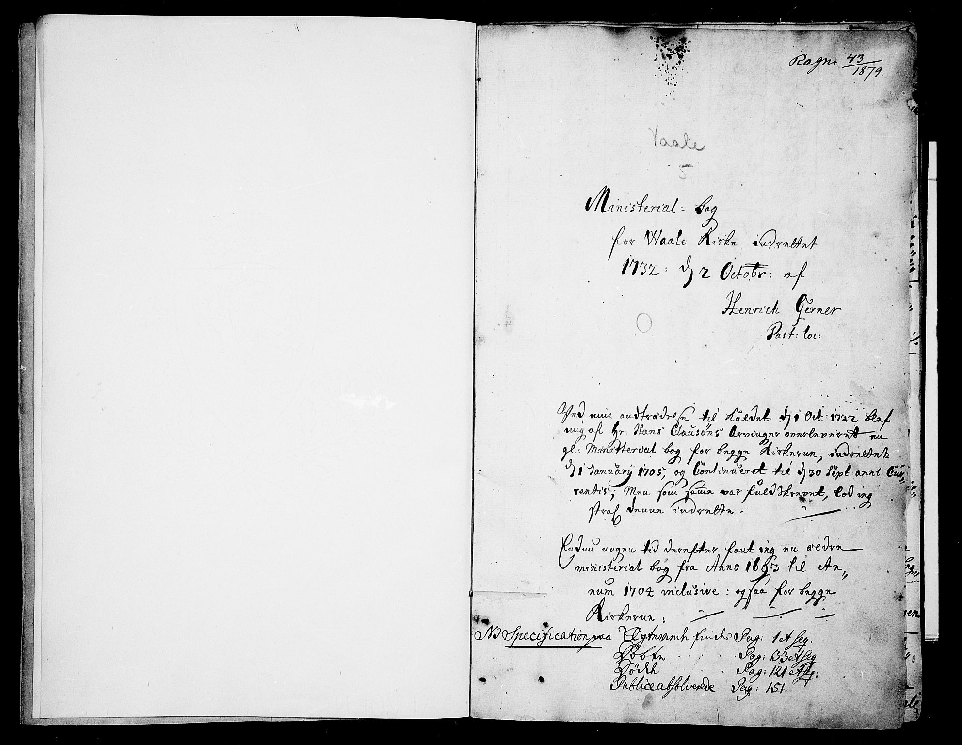 Våle kirkebøker, SAKO/A-334/F/Fa/L0003: Ministerialbok nr. I 3, 1732-1773