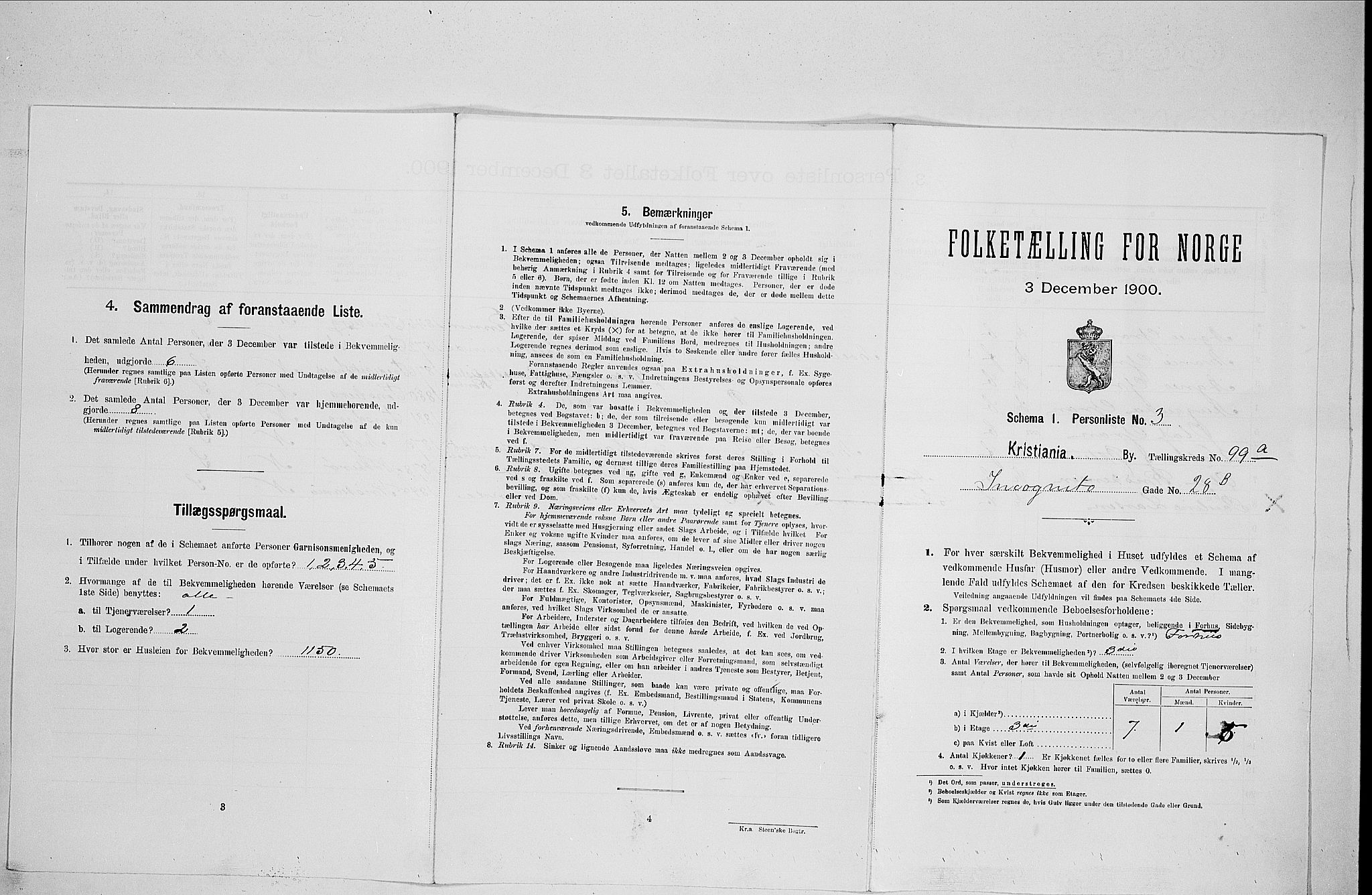 SAO, Folketelling 1900 for 0301 Kristiania kjøpstad, 1900, s. 41755