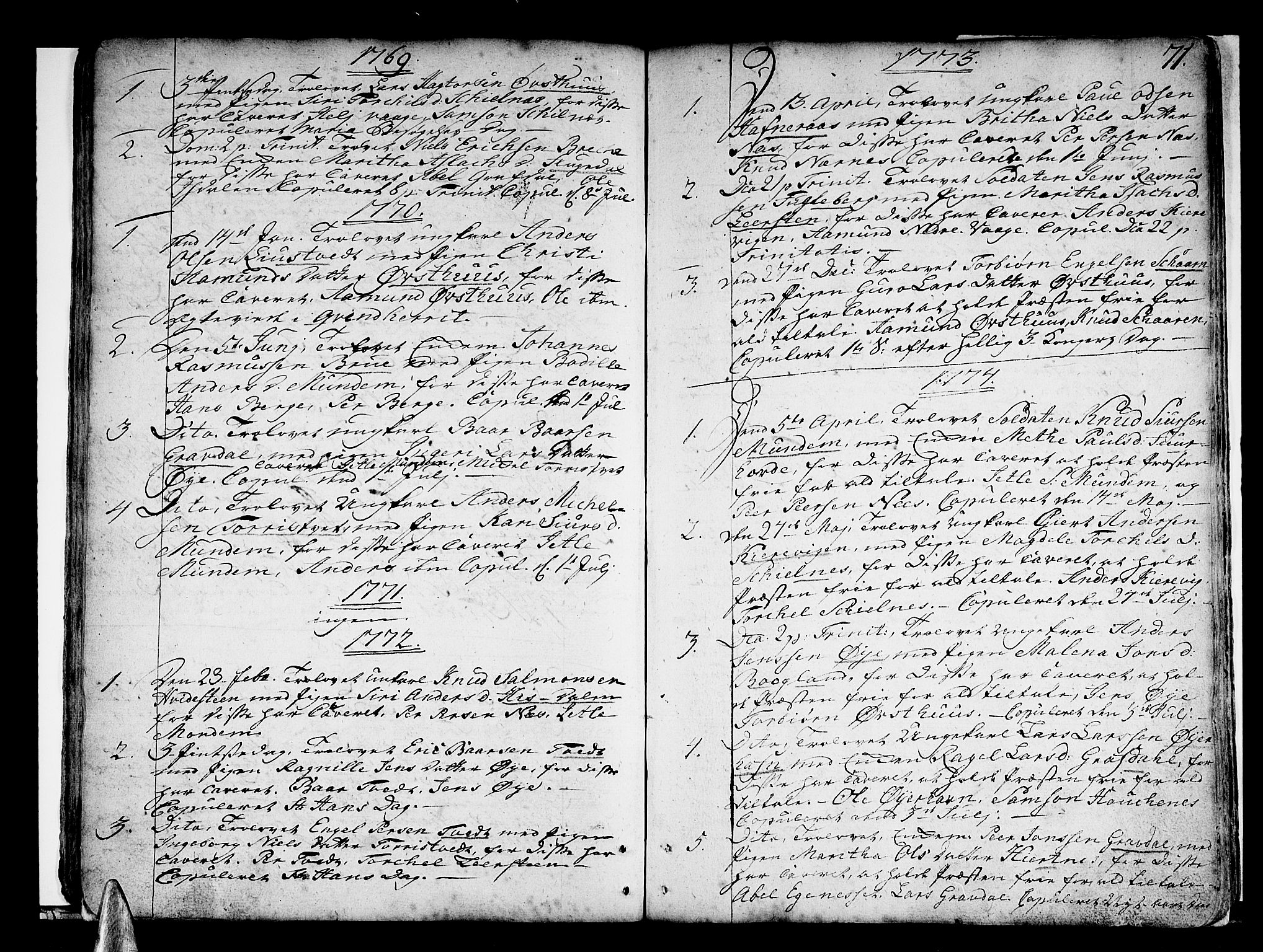 Strandebarm sokneprestembete, SAB/A-78401/H/Haa: Ministerialbok nr. A 3 /3, 1751-1787, s. 71