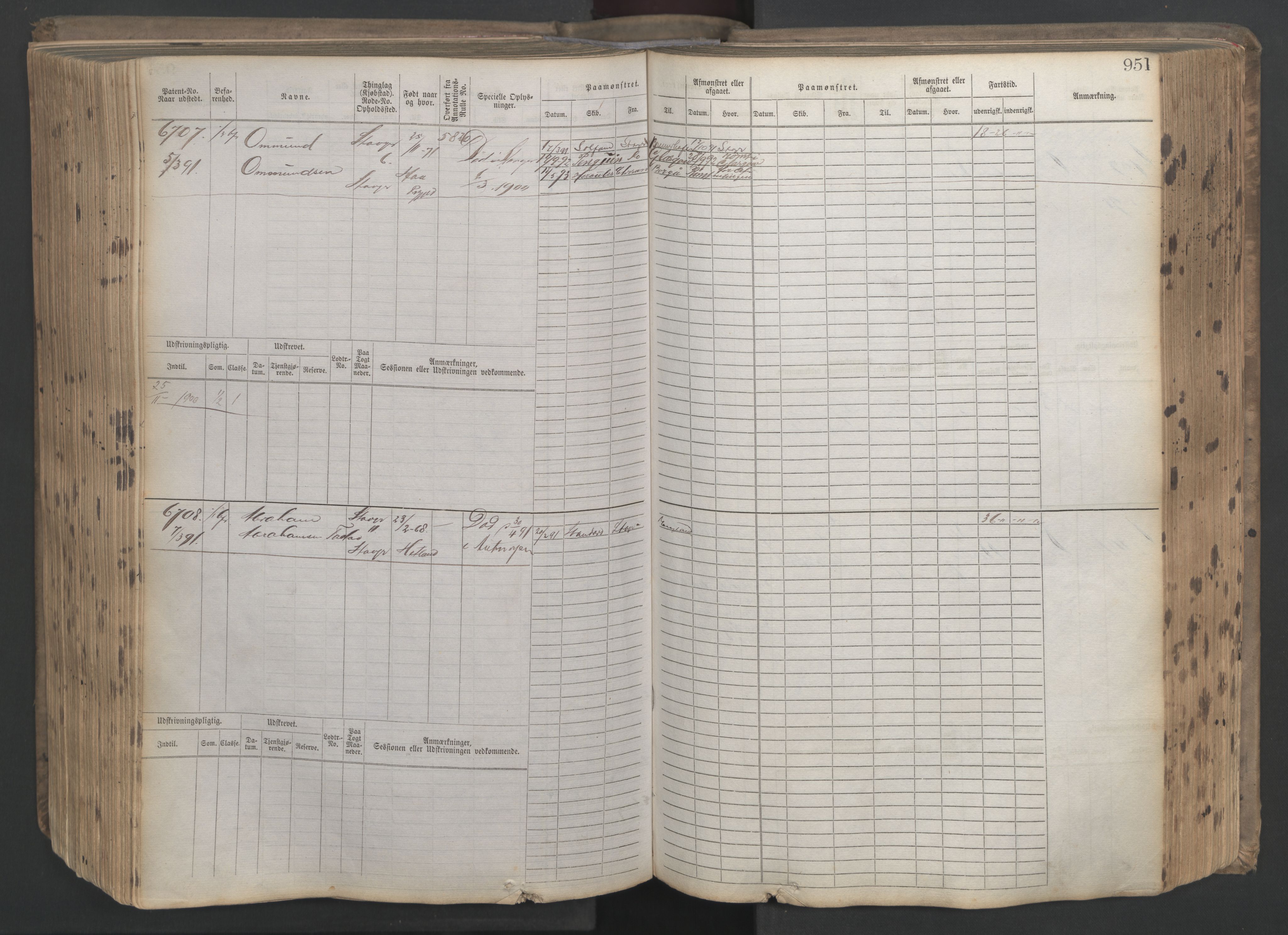 Stavanger sjømannskontor, AV/SAST-A-102006/F/Fb/Fbb/L0021: Sjøfartshovedrulle patnentnr. 6005-7204 (dublett), 1887, s. 356