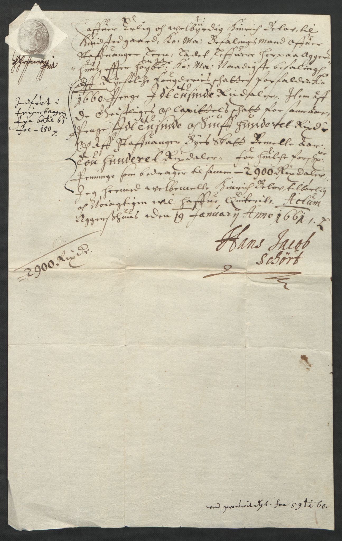 Rentekammeret inntil 1814, Reviderte regnskaper, Lensregnskaper, AV/RA-EA-5023/R/Rb/Rbs/L0041: Stavanger len, 1658-1660