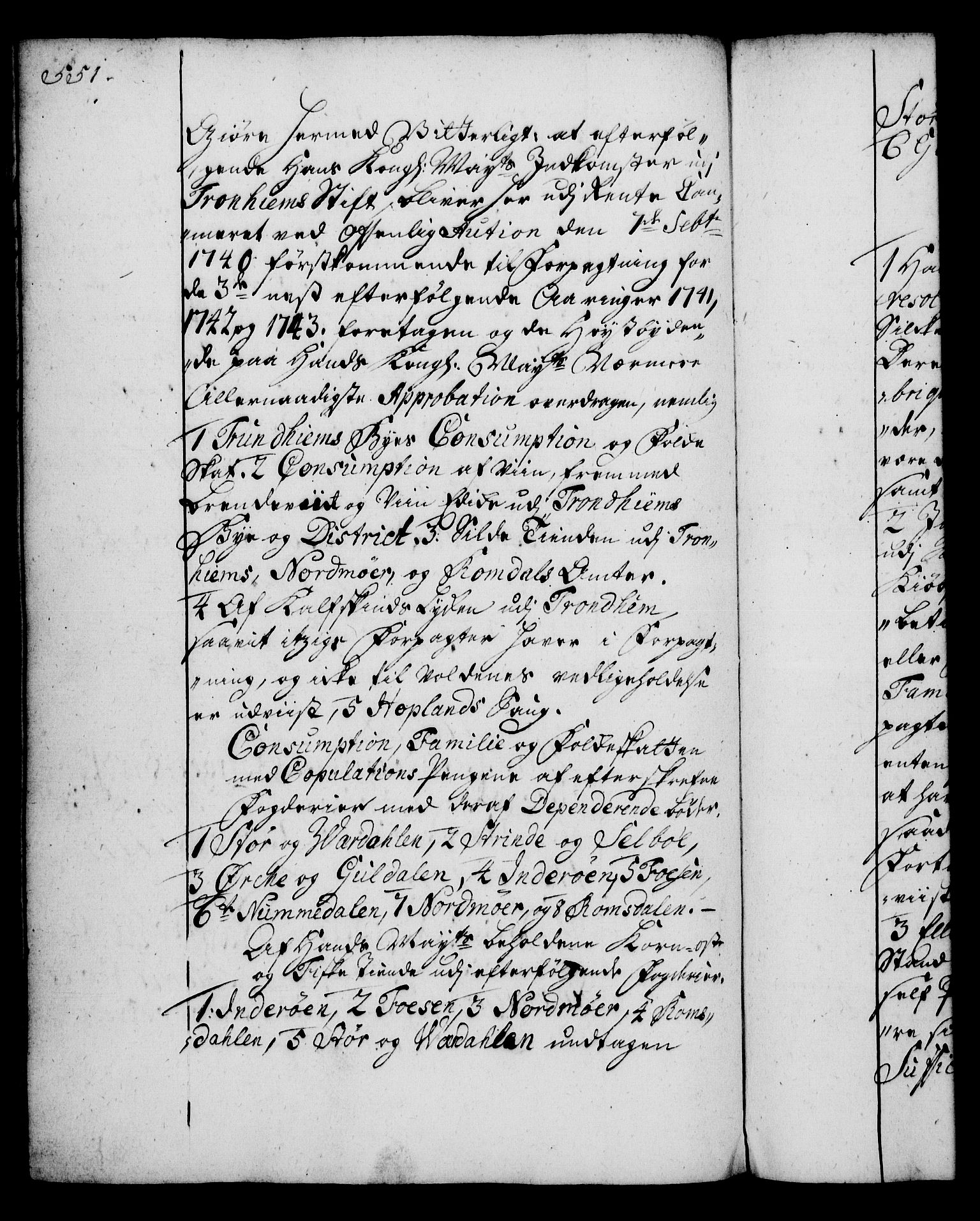 Rentekammeret, Kammerkanselliet, AV/RA-EA-3111/G/Gg/Gga/L0004: Norsk ekspedisjonsprotokoll med register (merket RK 53.4), 1734-1741, s. 551