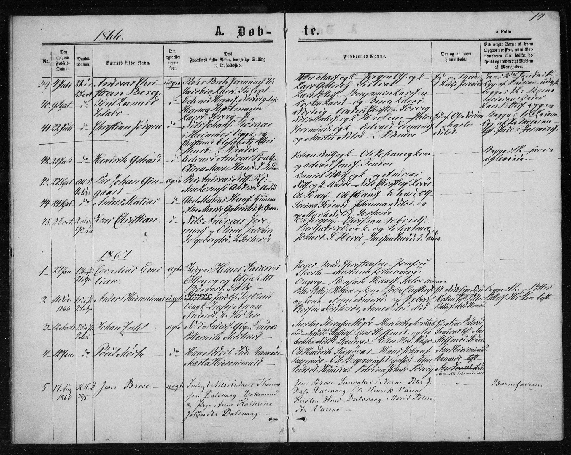 Ministerialprotokoller, klokkerbøker og fødselsregistre - Nordland, AV/SAT-A-1459/834/L0505: Ministerialbok nr. 834A03, 1862-1871, s. 14