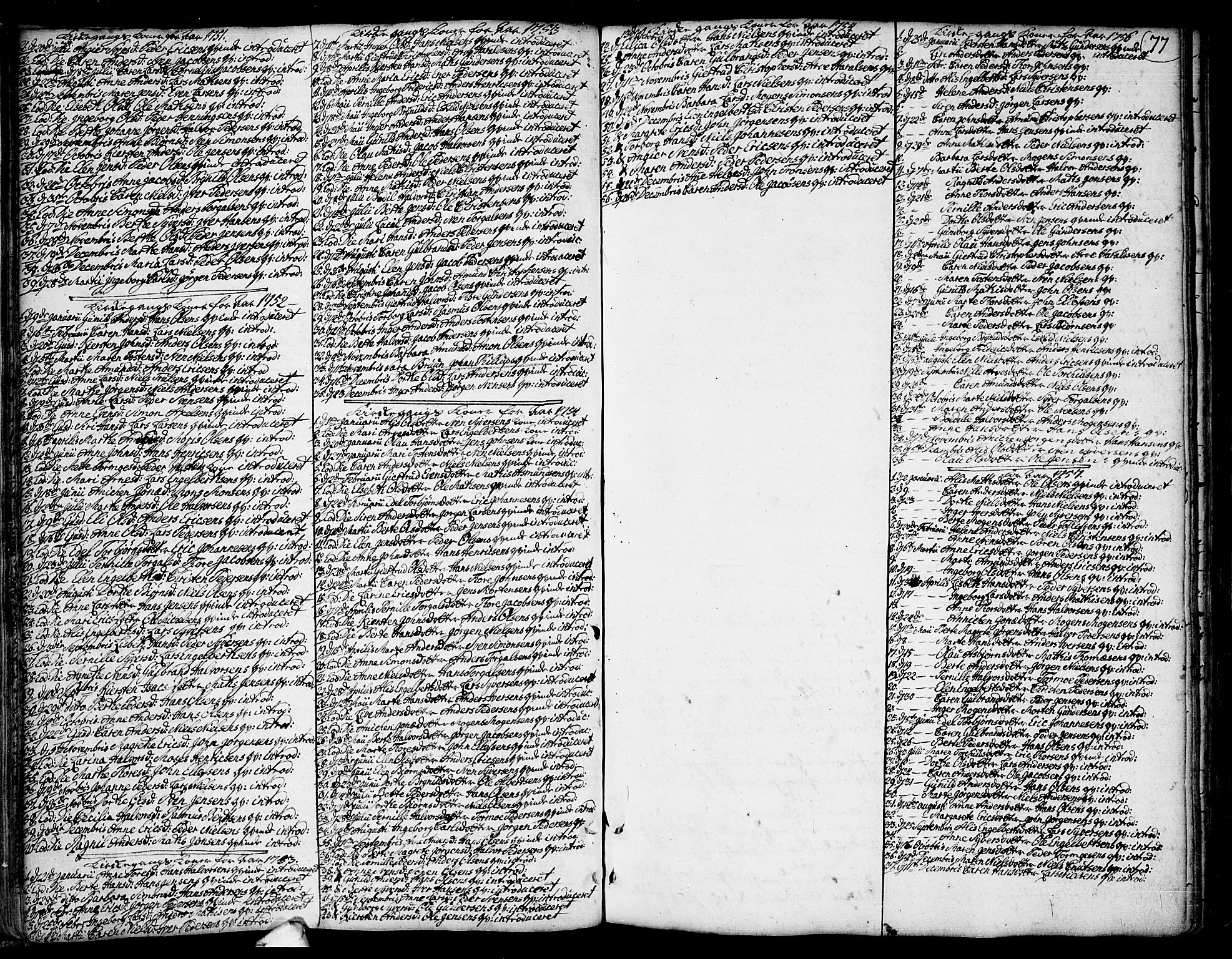 Idd prestekontor Kirkebøker, SAO/A-10911/F/Fa/L0001: Ministerialbok nr. I 1, 1720-1769, s. 77