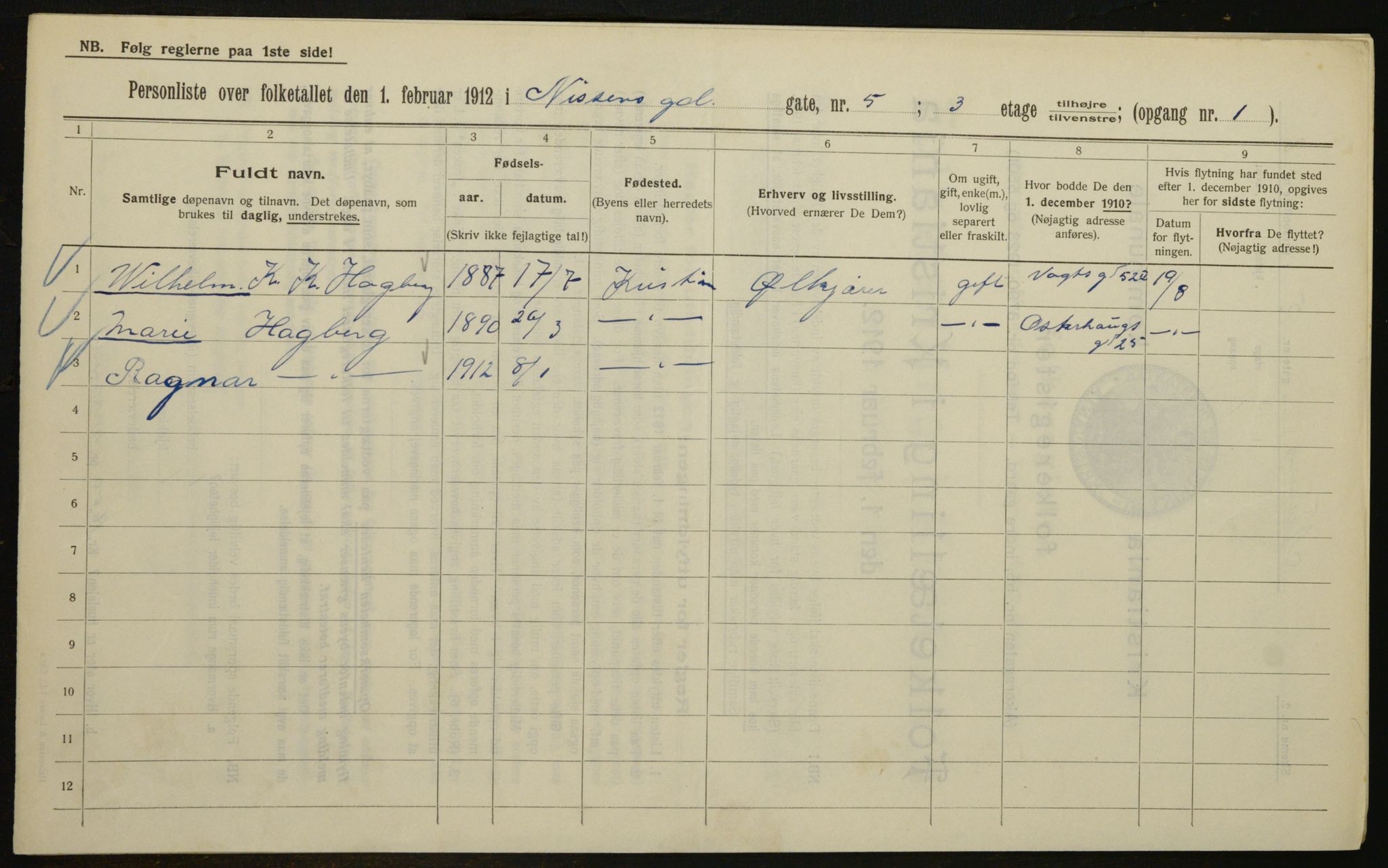 OBA, Kommunal folketelling 1.2.1912 for Kristiania, 1912, s. 71763