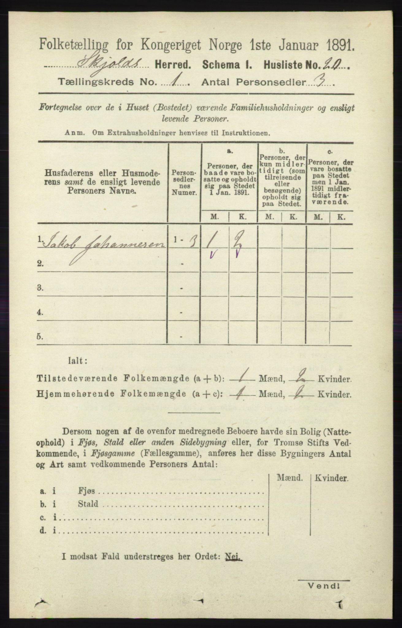 RA, Folketelling 1891 for 1154 Skjold herred, 1891, s. 54