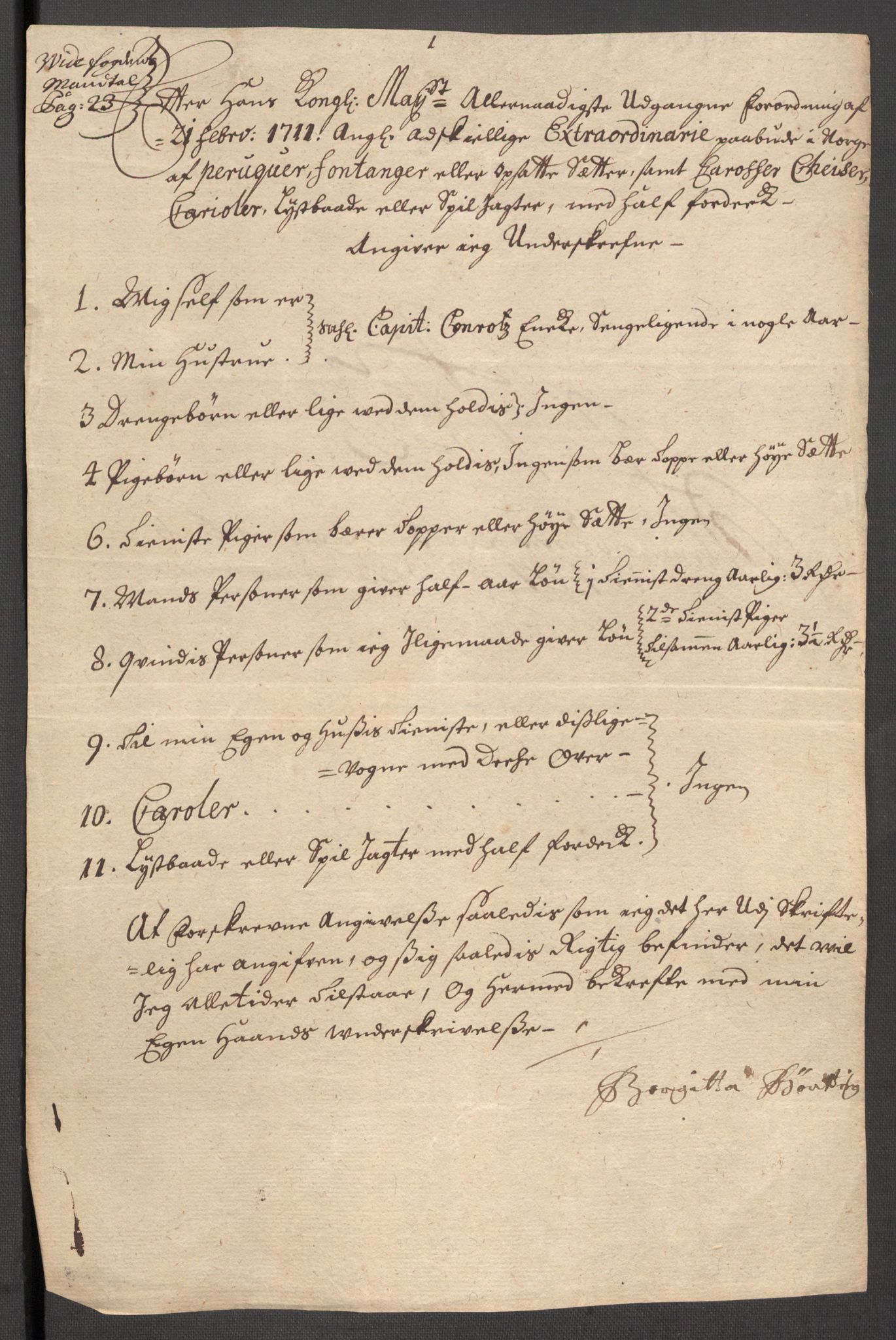 Rentekammeret inntil 1814, Reviderte regnskaper, Fogderegnskap, RA/EA-4092/R63/L4319: Fogderegnskap Inderøy, 1711, s. 287