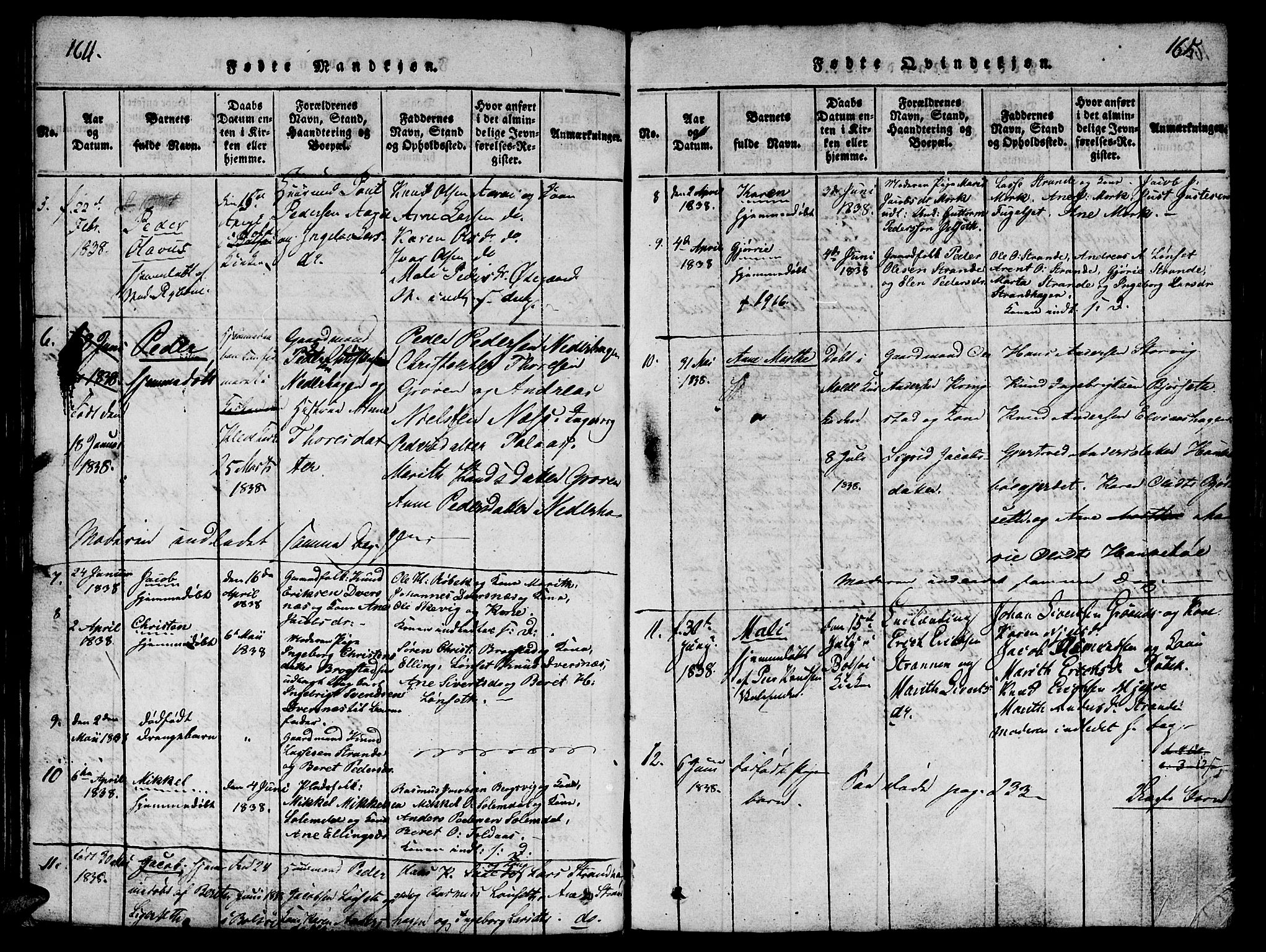 Ministerialprotokoller, klokkerbøker og fødselsregistre - Møre og Romsdal, SAT/A-1454/555/L0652: Ministerialbok nr. 555A03, 1817-1843, s. 164-165