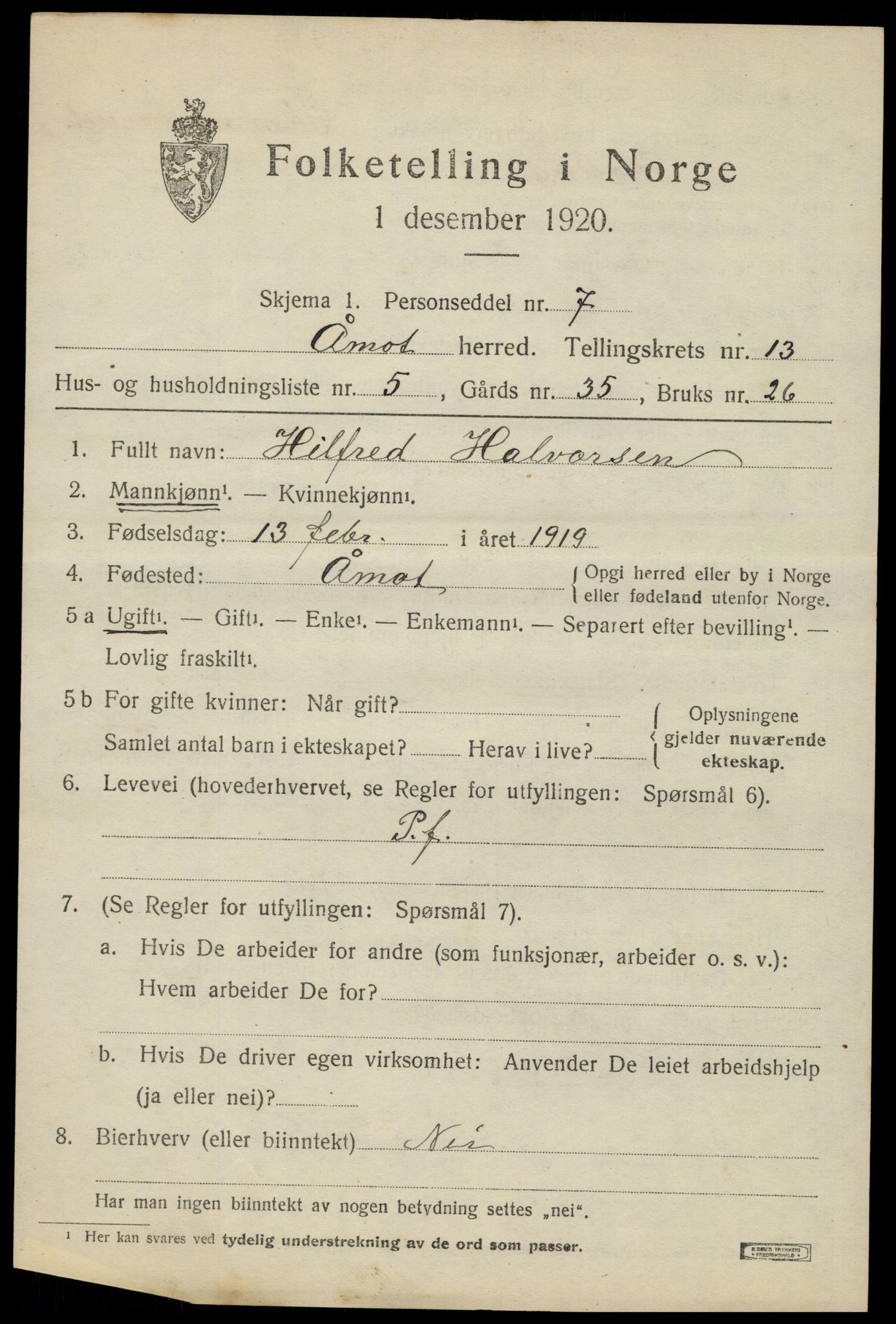 SAH, Folketelling 1920 for 0429 Åmot herred, 1920, s. 10771