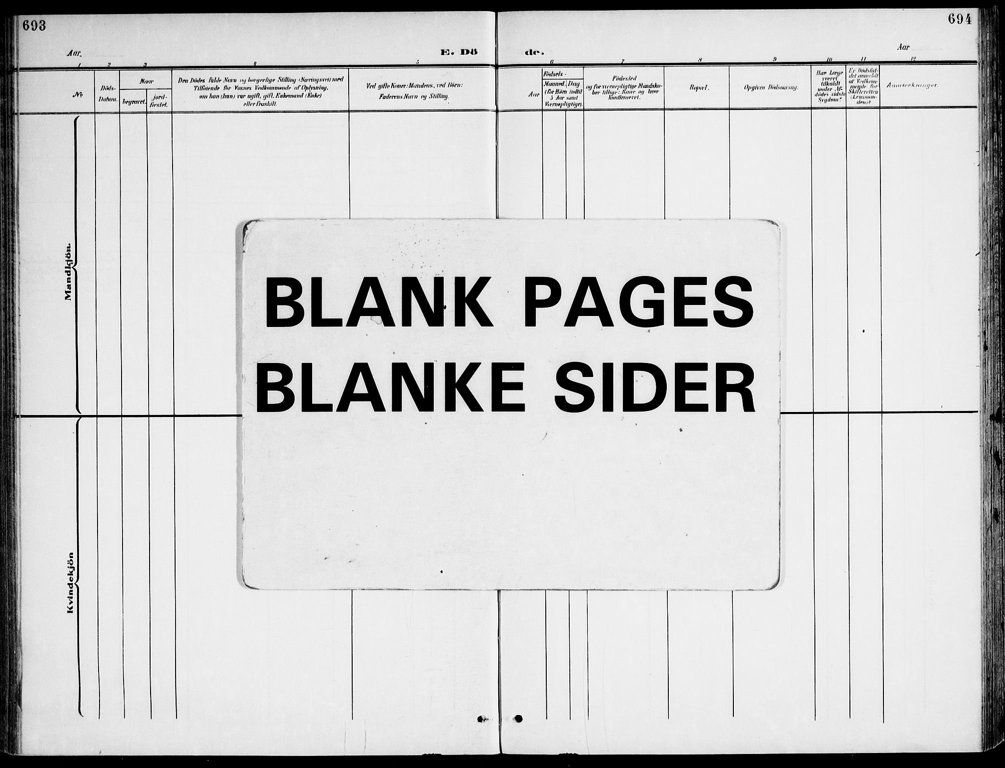 Ministerialprotokoller, klokkerbøker og fødselsregistre - Sør-Trøndelag, AV/SAT-A-1456/607/L0320: Ministerialbok nr. 607A04, 1907-1915, s. 693-694