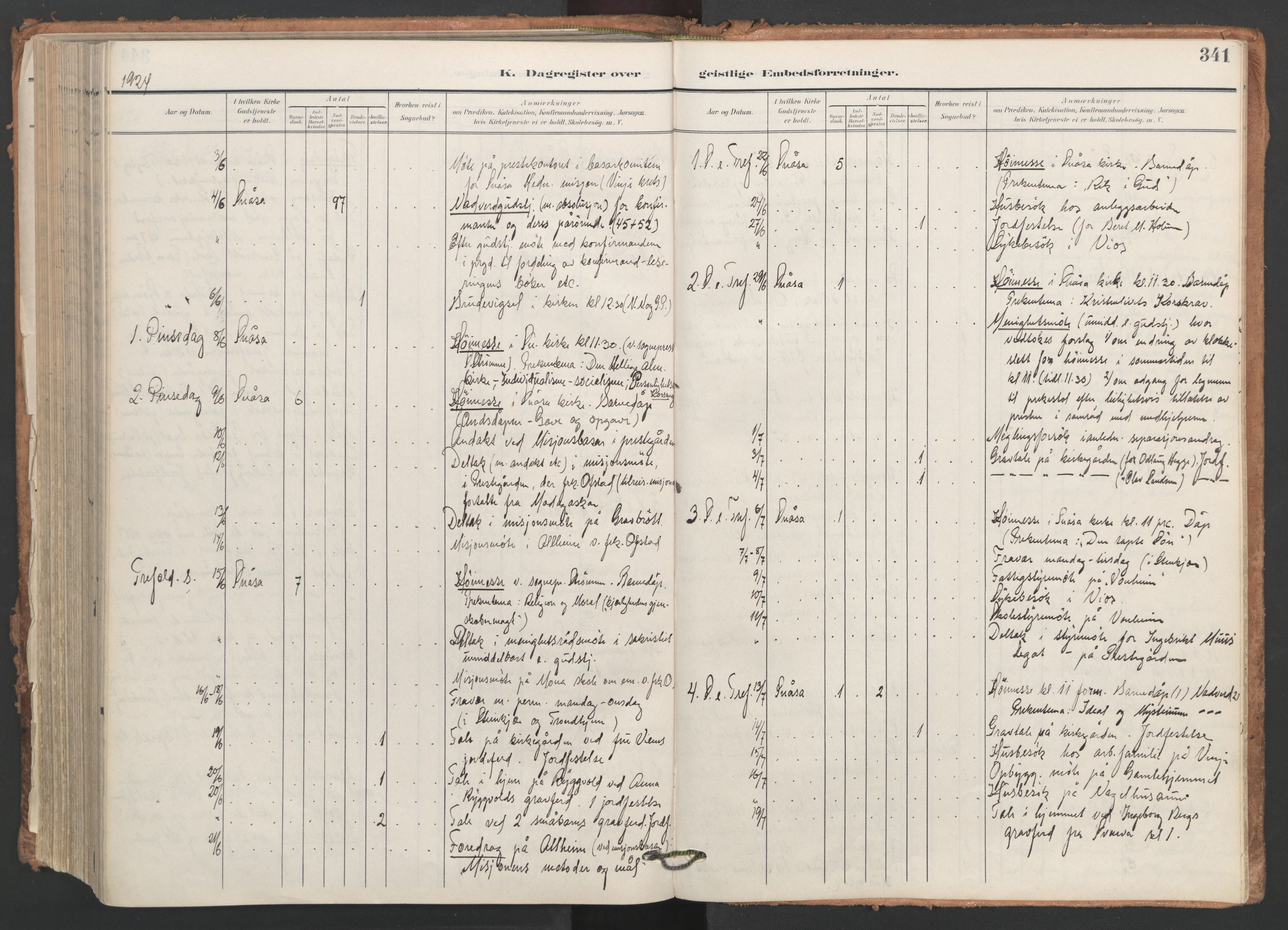 Ministerialprotokoller, klokkerbøker og fødselsregistre - Nord-Trøndelag, AV/SAT-A-1458/749/L0477: Ministerialbok nr. 749A11, 1902-1927, s. 341