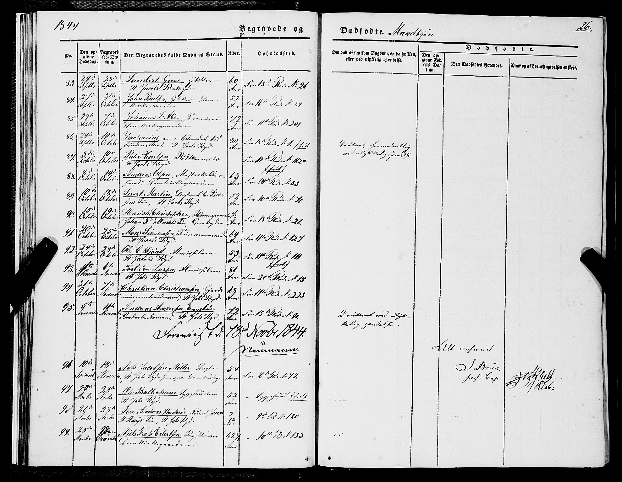 Domkirken sokneprestembete, AV/SAB-A-74801/H/Haa/L0040: Ministerialbok nr. E 1, 1841-1853, s. 26