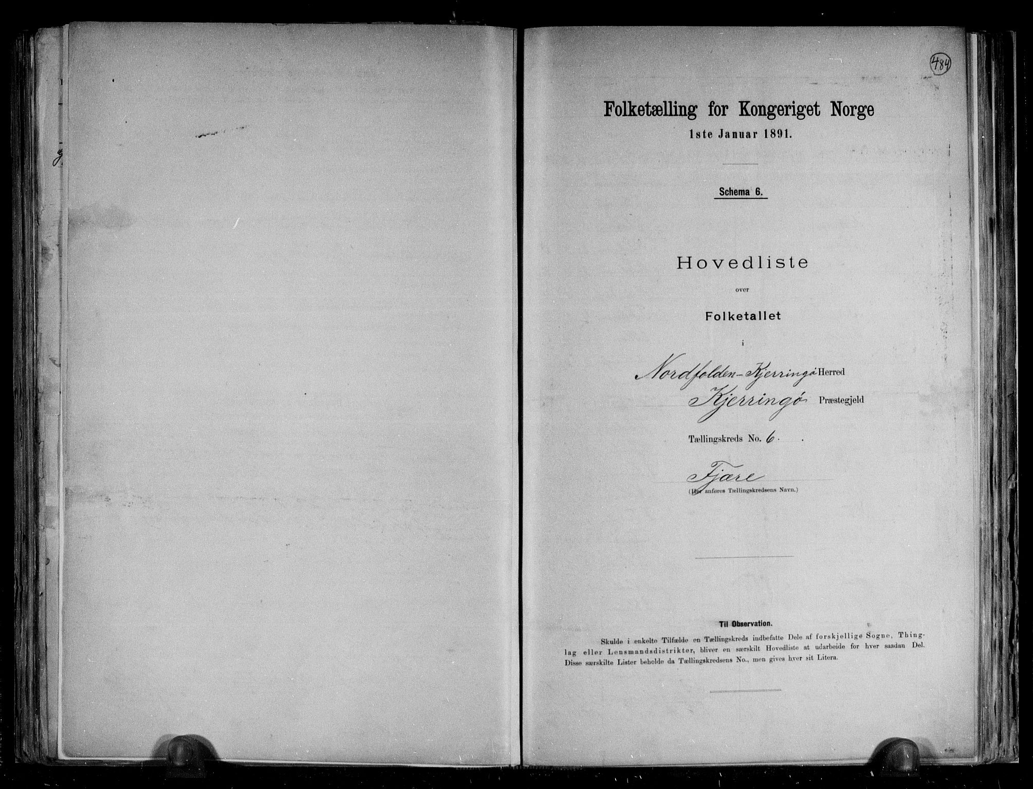 RA, Folketelling 1891 for 1846 Nordfold-Kjerringøy herred, 1891, s. 20