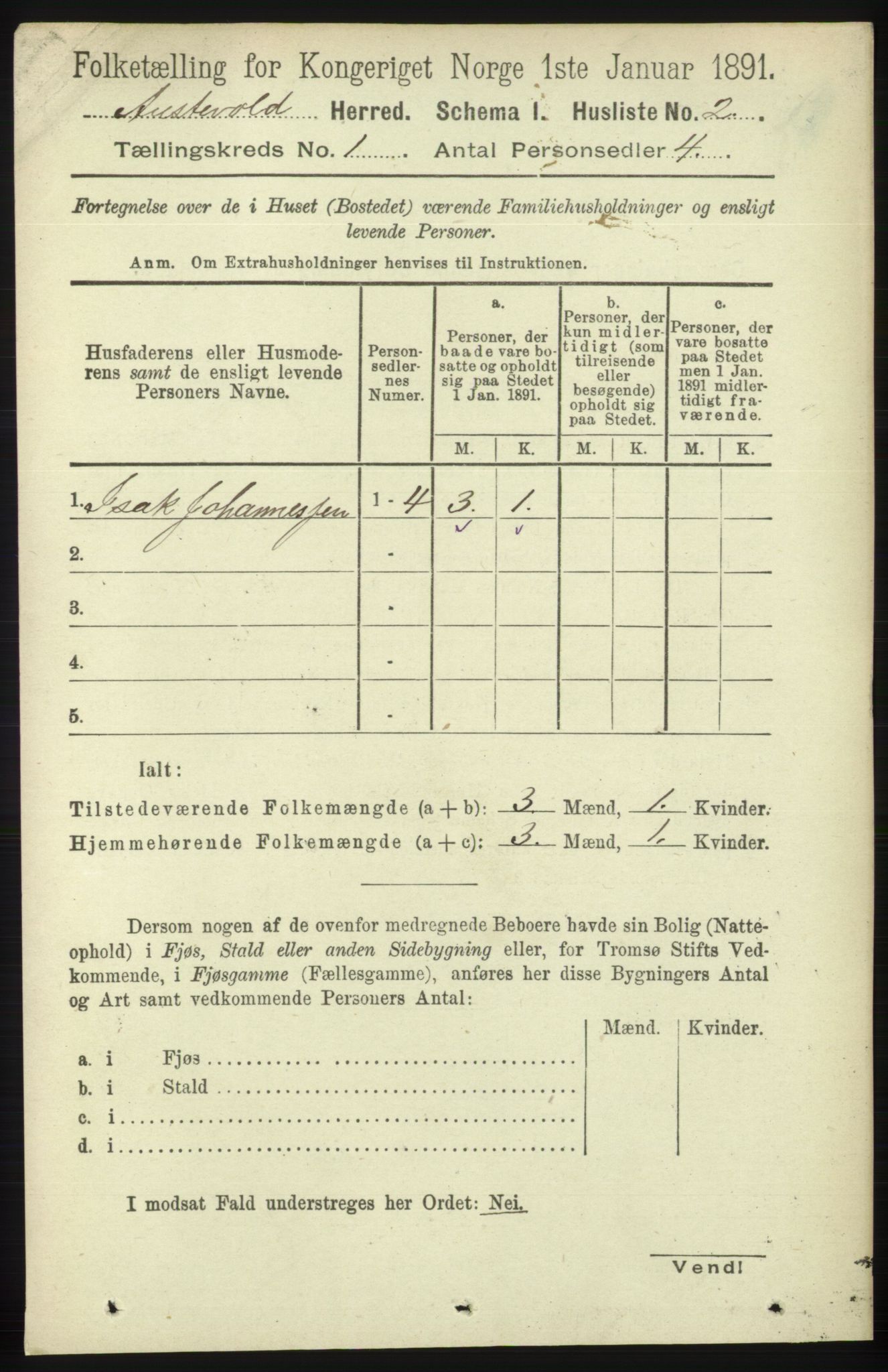 RA, Folketelling 1891 for 1244 Austevoll herred, 1891, s. 19