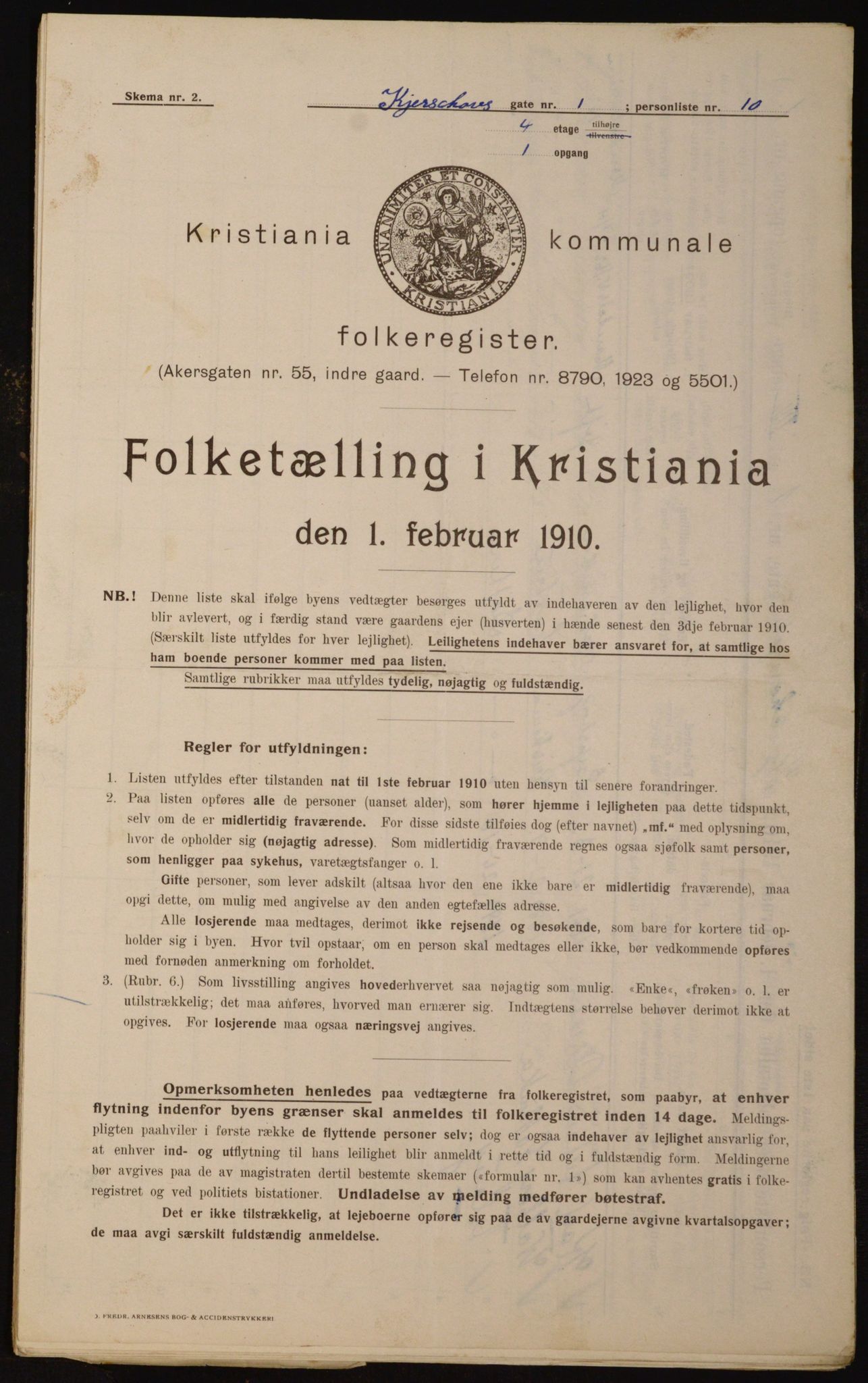 OBA, Kommunal folketelling 1.2.1910 for Kristiania, 1910, s. 47854