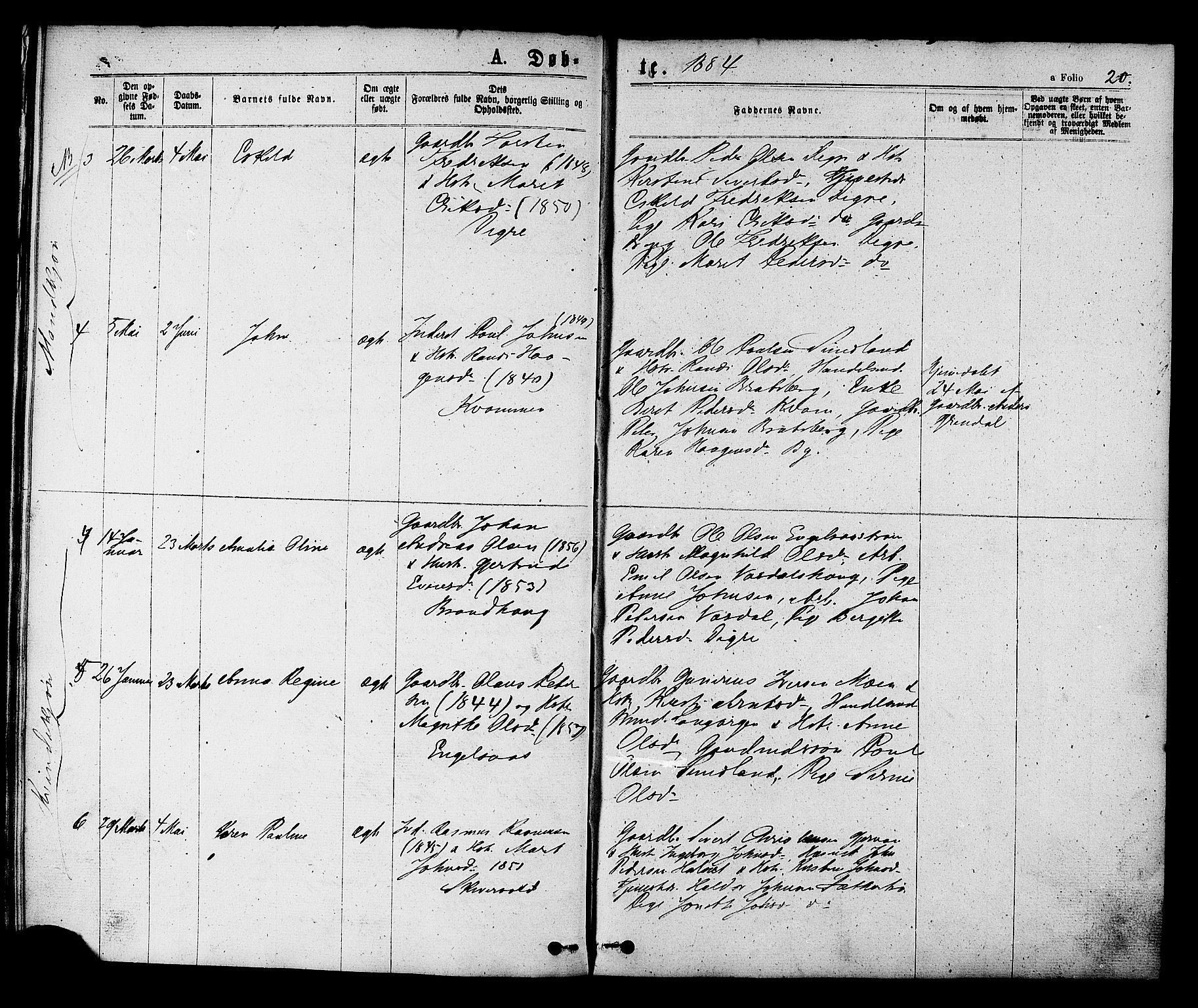 Ministerialprotokoller, klokkerbøker og fødselsregistre - Sør-Trøndelag, AV/SAT-A-1456/608/L0334: Ministerialbok nr. 608A03, 1877-1886, s. 20