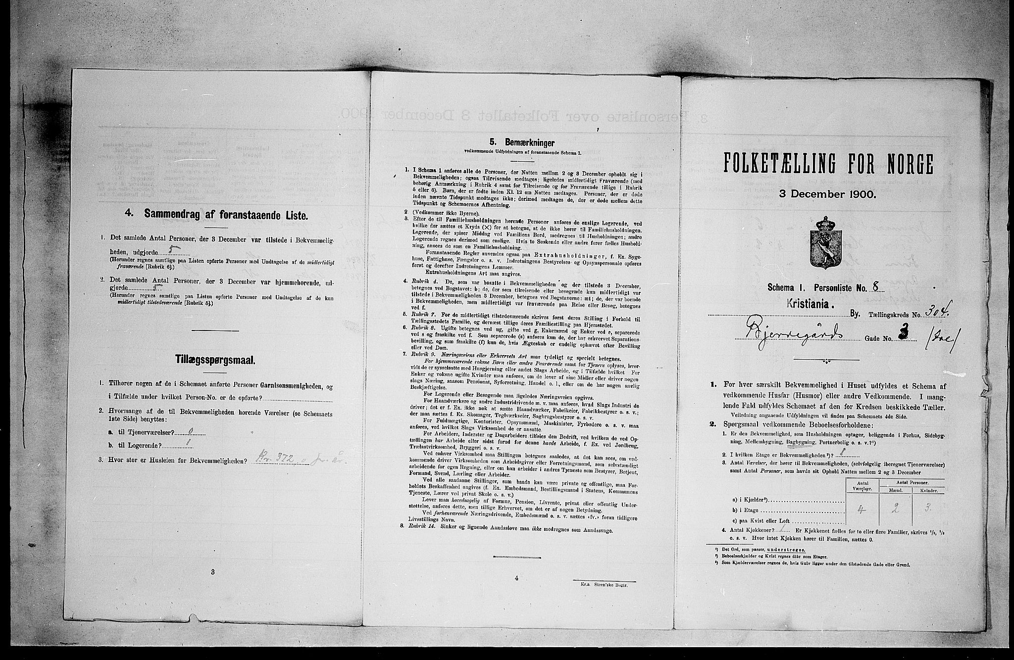 SAO, Folketelling 1900 for 0301 Kristiania kjøpstad, 1900, s. 5336