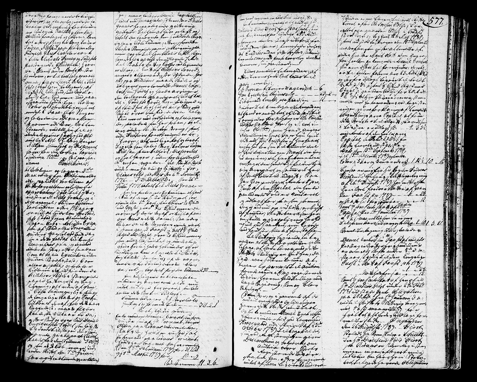 Østerdalen sorenskriveri, SAH/TING-032/J/Ja/L0005: Skifteprotokoll, 1784-1790, s. 576b-577a