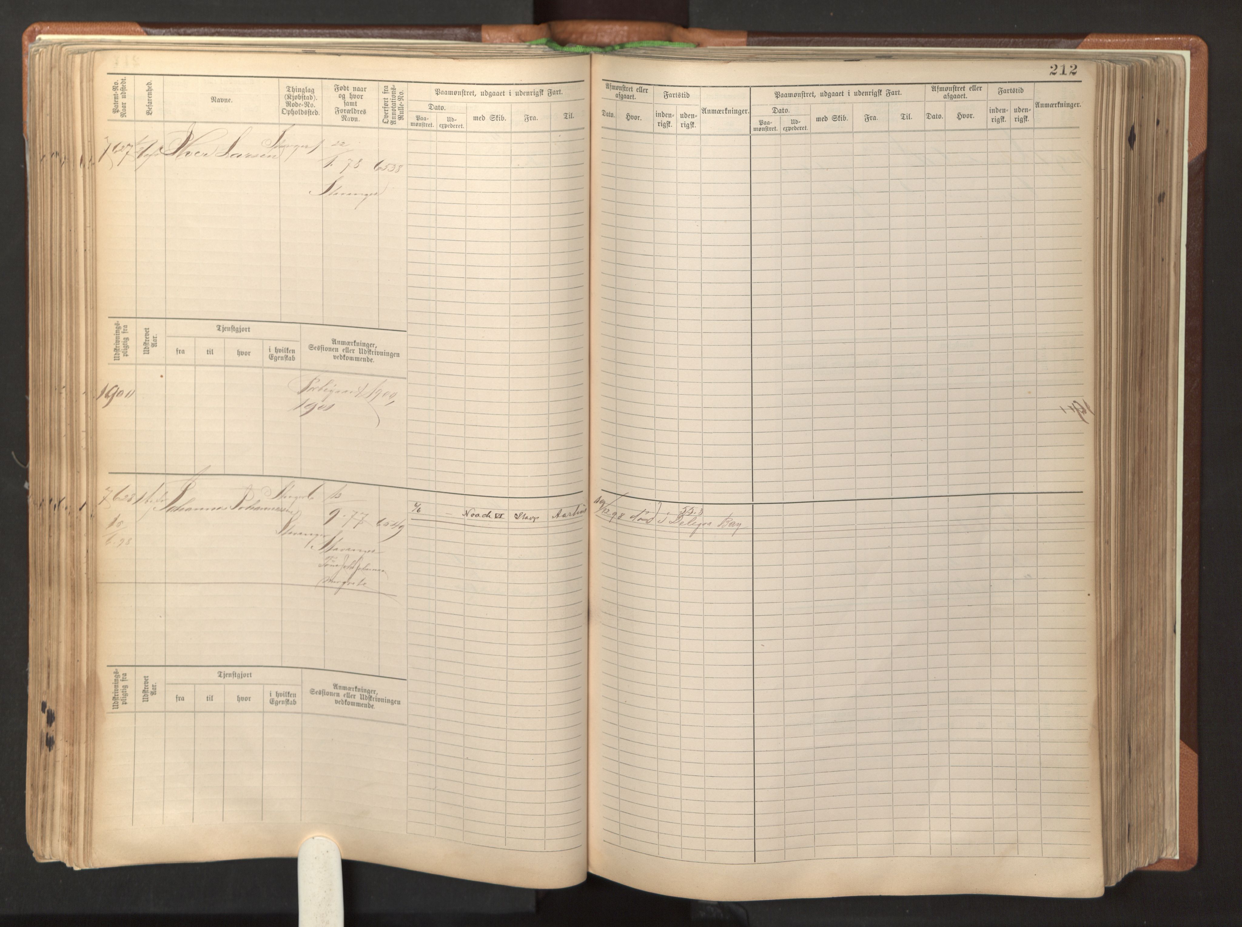 Stavanger sjømannskontor, AV/SAST-A-102006/F/Fb/Fbb/L0022: Sjøfartshovedrulle patnentnr. 7205-8160 (dublett), 1894, s. 216