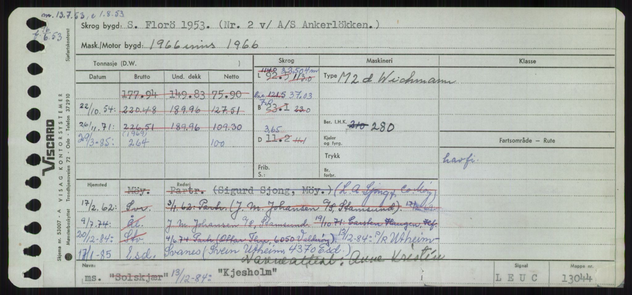 Sjøfartsdirektoratet med forløpere, Skipsmålingen, RA/S-1627/H/Ha/L0003/0001: Fartøy, Hilm-Mar / Fartøy, Hilm-Kol, s. 785