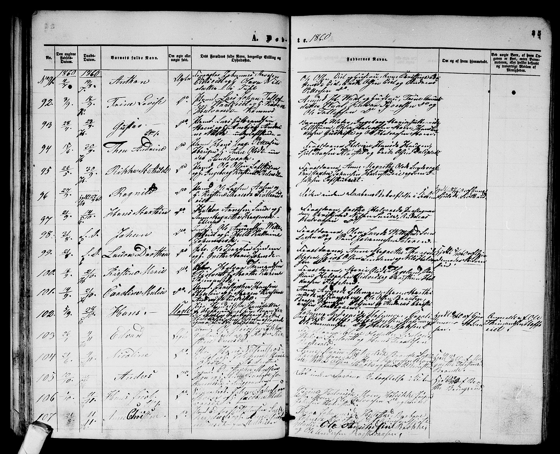 Sandsvær kirkebøker, SAKO/A-244/G/Ga/L0005: Klokkerbok nr. I 5, 1857-1873, s. 35