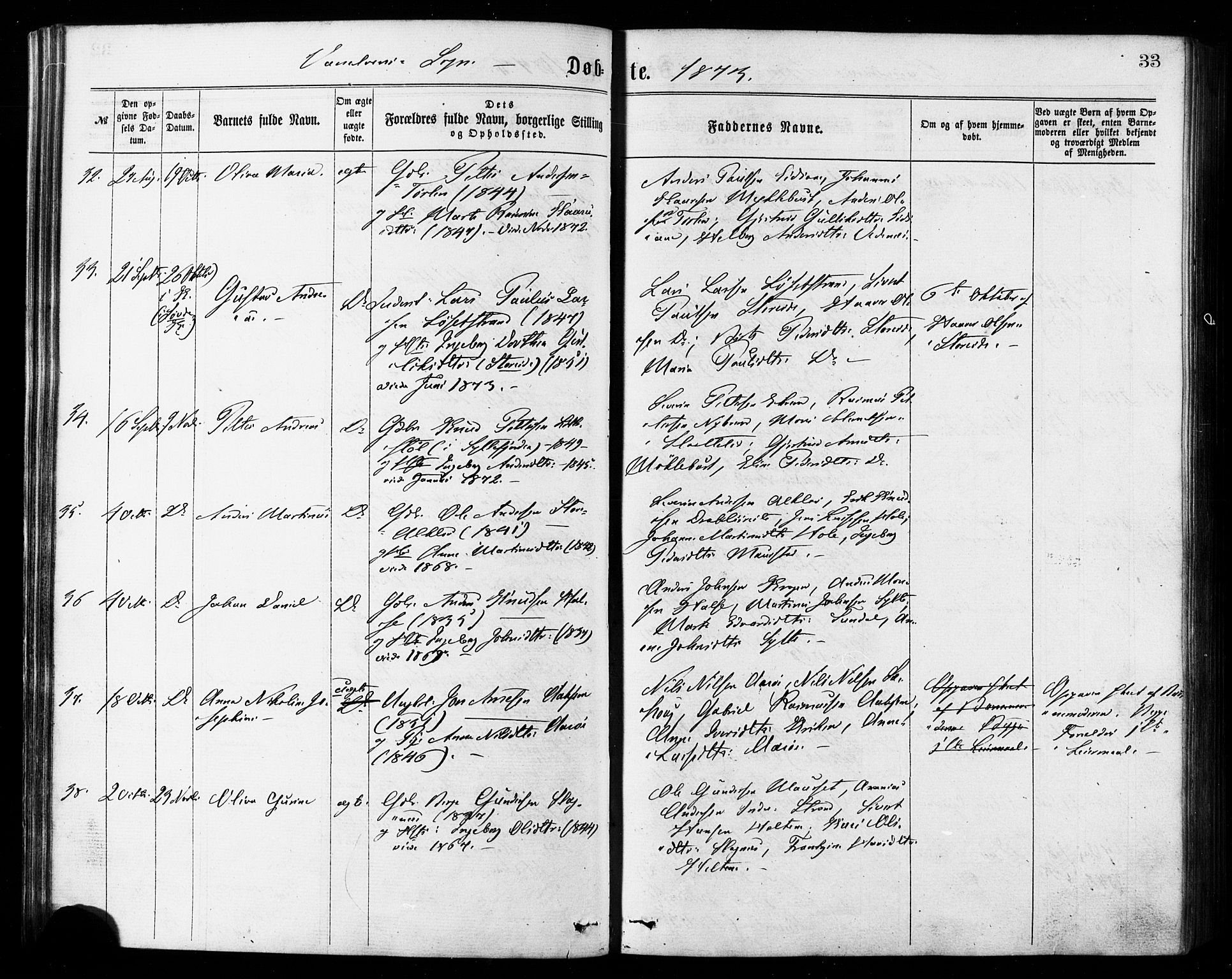 Ministerialprotokoller, klokkerbøker og fødselsregistre - Møre og Romsdal, AV/SAT-A-1454/501/L0007: Ministerialbok nr. 501A07, 1868-1884, s. 33