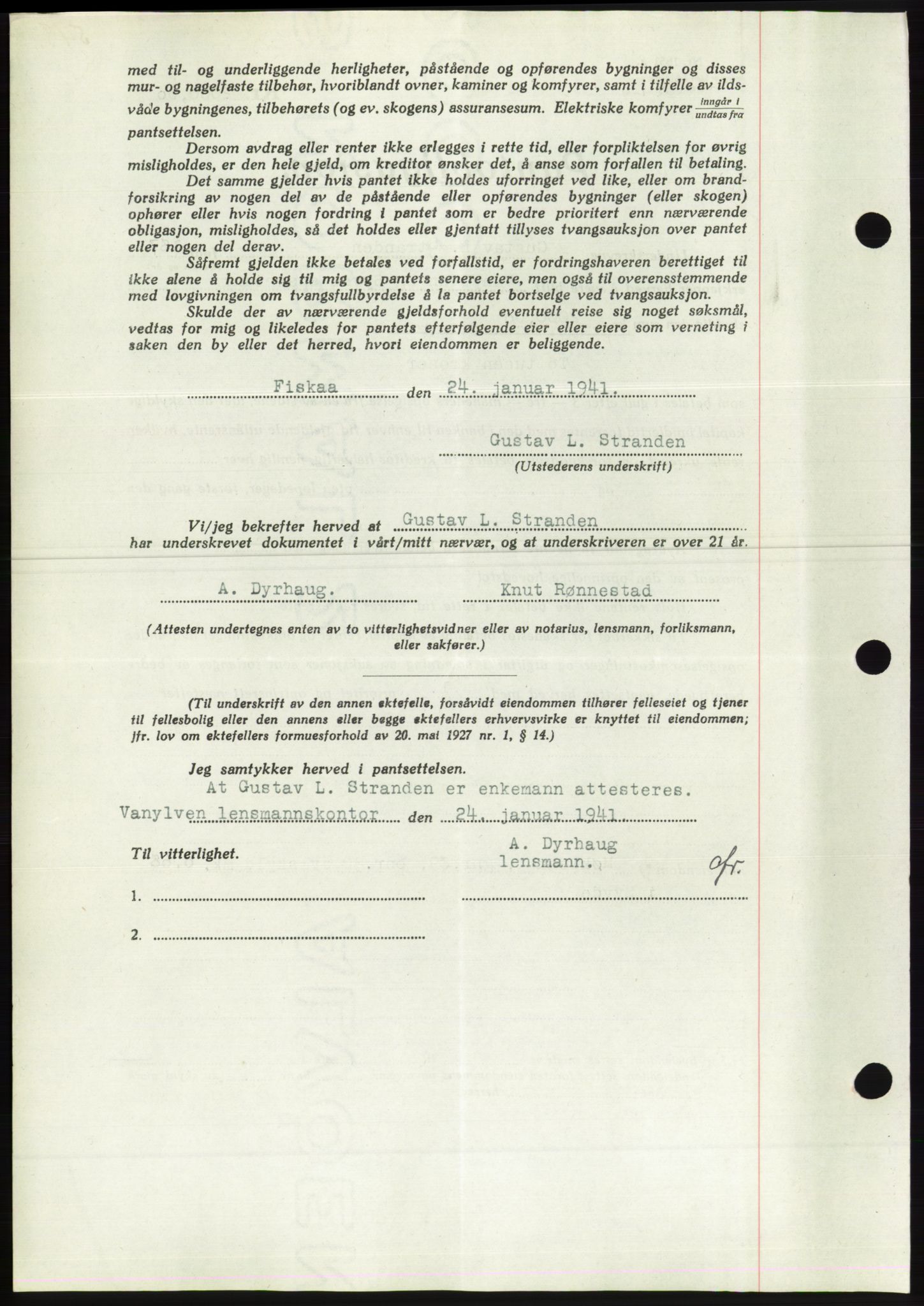 Søre Sunnmøre sorenskriveri, AV/SAT-A-4122/1/2/2C/L0070: Pantebok nr. 64, 1940-1941, Dagboknr: 72/1941