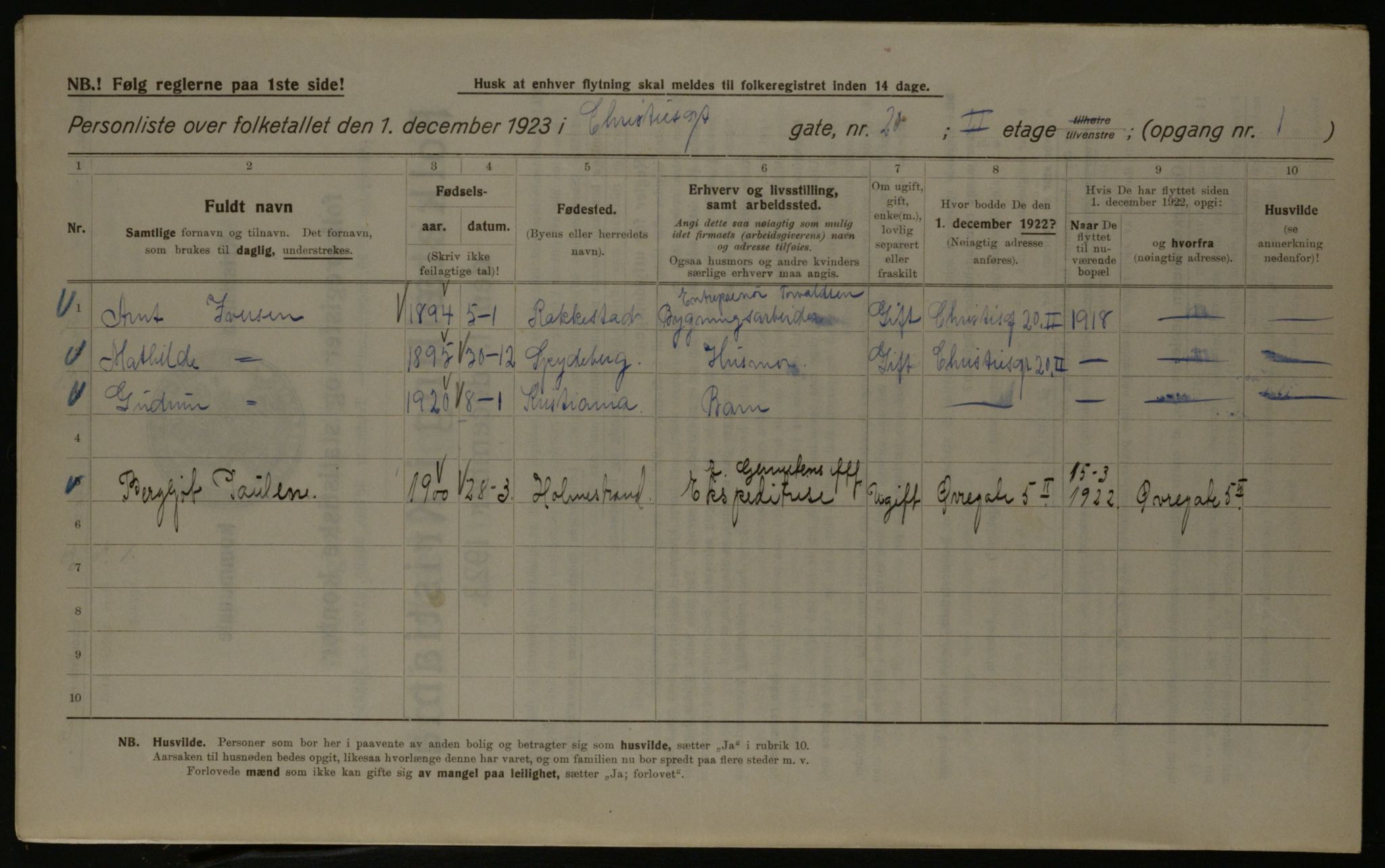 OBA, Kommunal folketelling 1.12.1923 for Kristiania, 1923, s. 13676