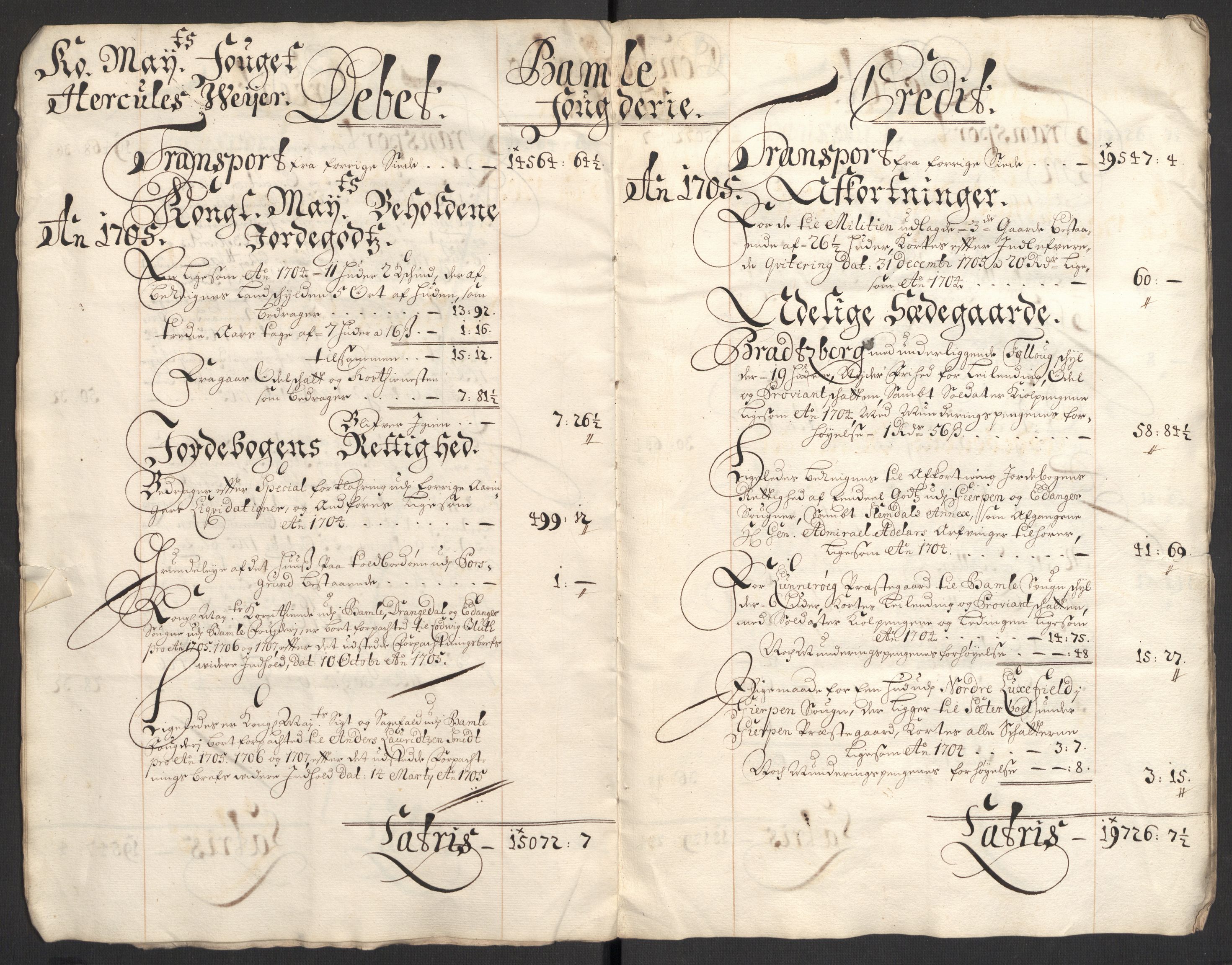 Rentekammeret inntil 1814, Reviderte regnskaper, Fogderegnskap, AV/RA-EA-4092/R36/L2113: Fogderegnskap Øvre og Nedre Telemark og Bamble, 1705, s. 21