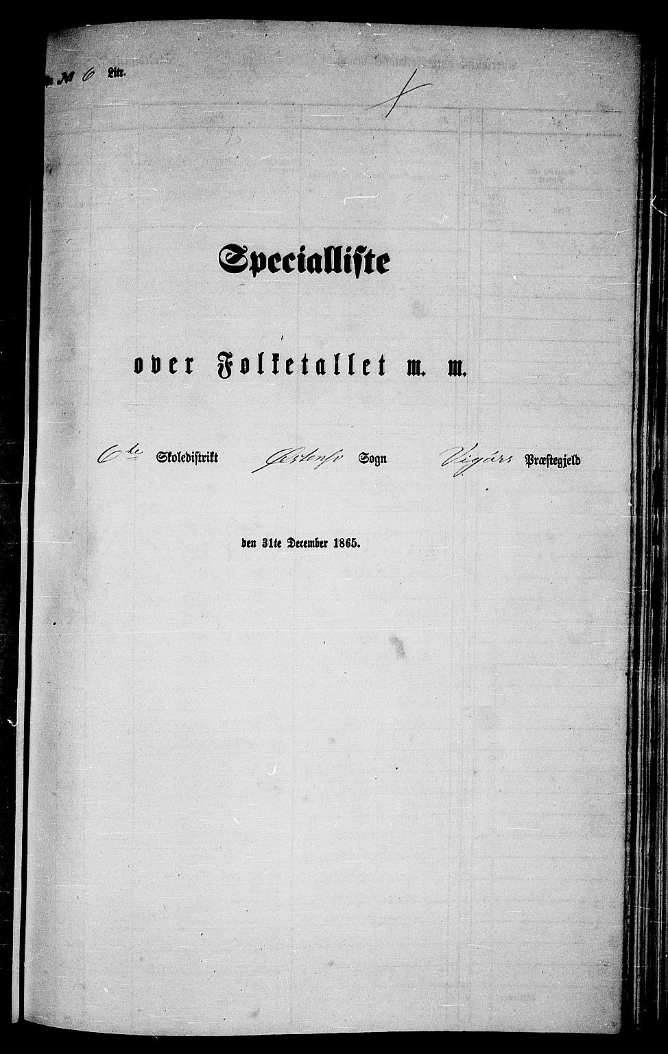RA, Folketelling 1865 for 1238P Vikør prestegjeld, 1865, s. 87